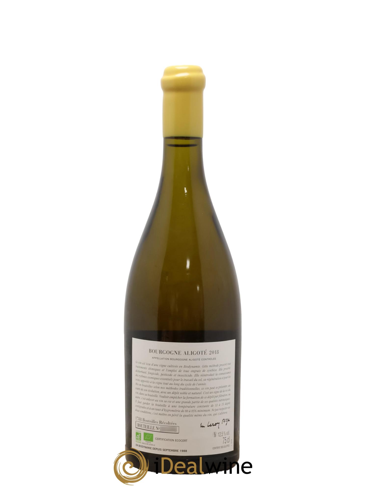 Bourgogne Aligoté Sous Chatelet d'Auvenay (Domaine) 2018 - Lot of 1 bottle - 1