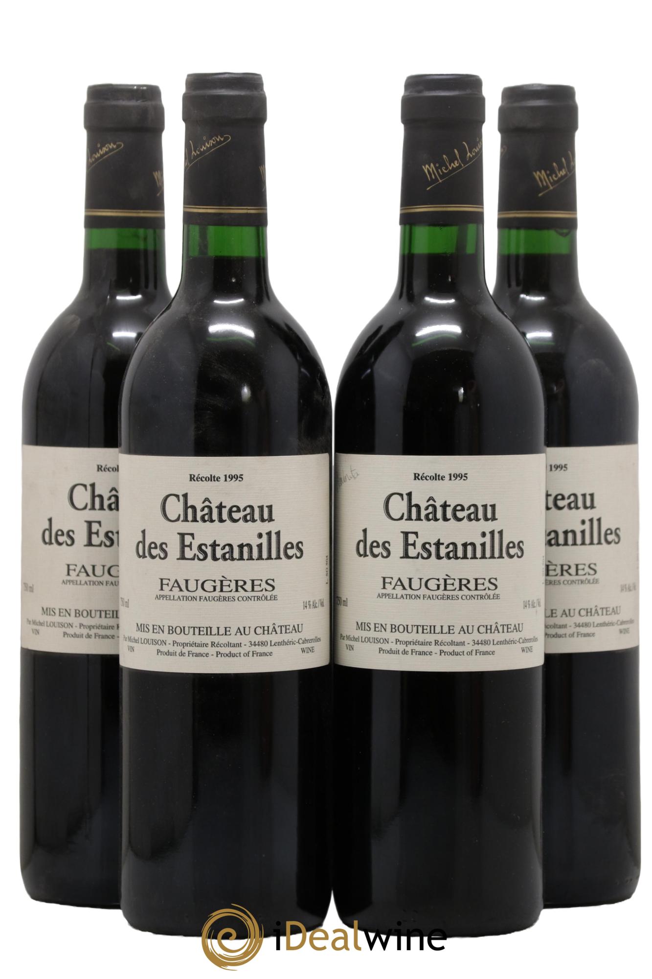 Faugères Château des Estanilles Tradition Michel Louison 1995 - Lotto di 4 bottiglie - 0