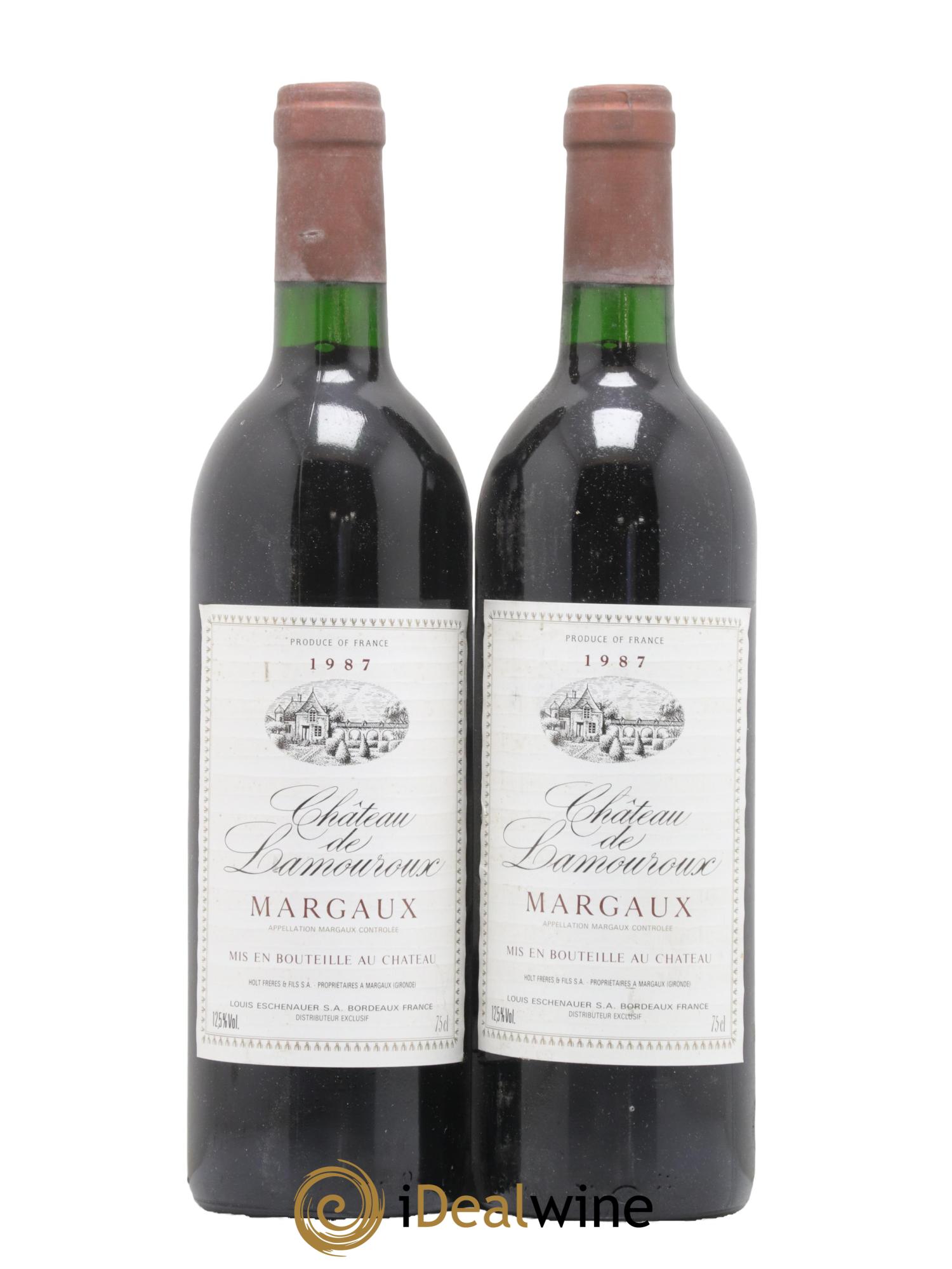 Bordeaux Margaux Chateau de Lamouroux 1987 - Lot de 2 bouteilles - 0