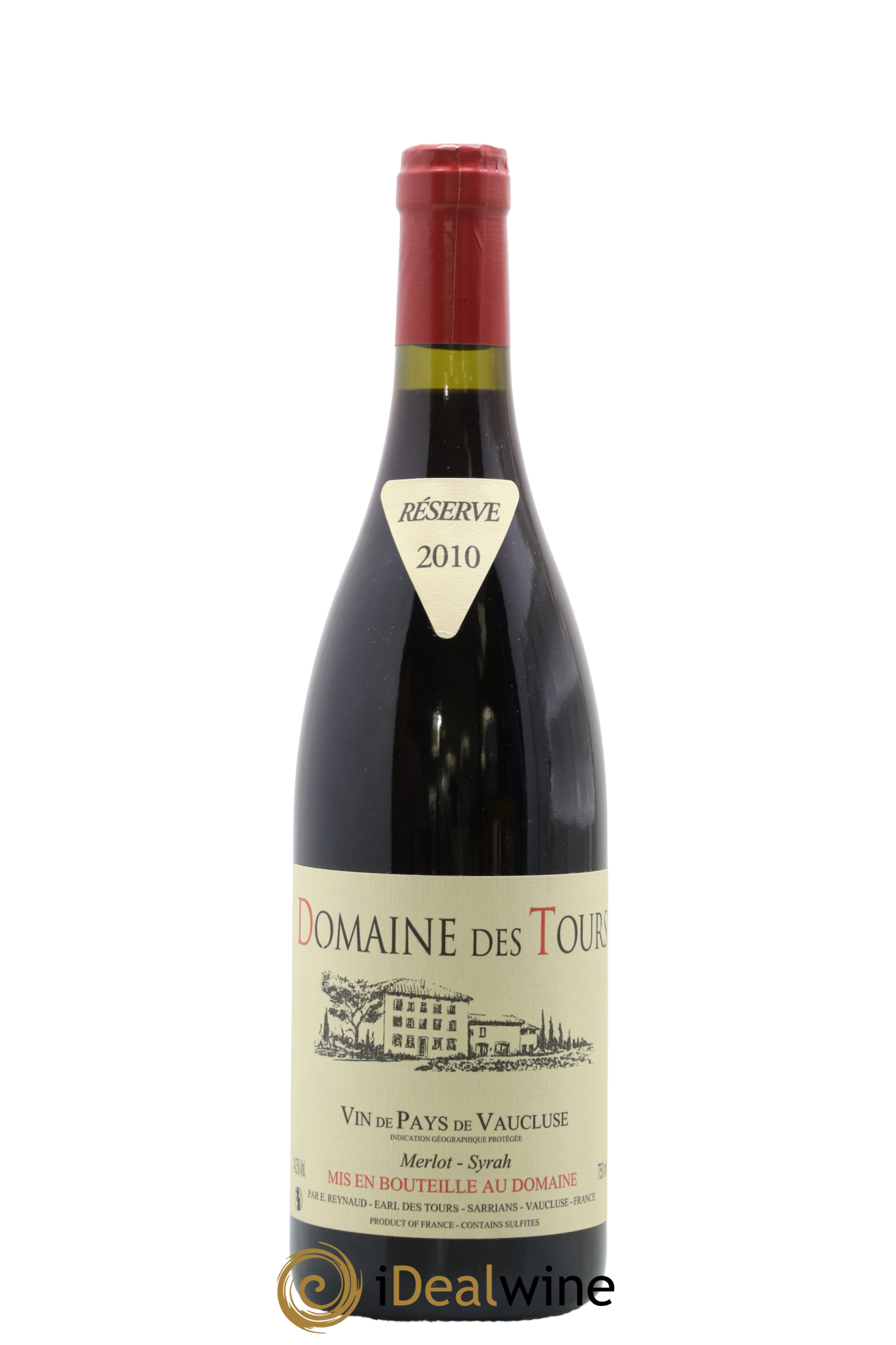 Vaucluse Domaine des Tours Merlot-Syrah Emmanuel Reynaud 2010 - Lot de 1 bouteille - 0