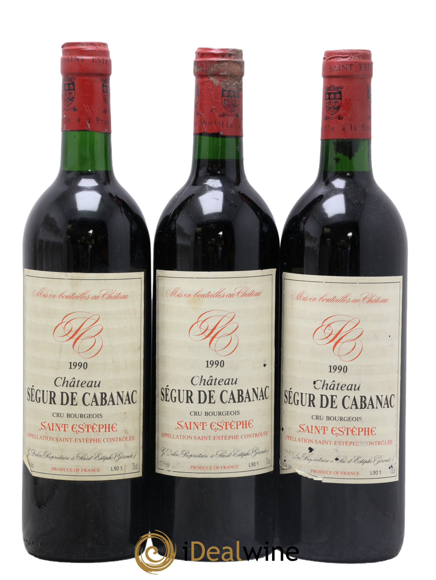 Château Ségur de Cabanac Cru Bourgeois 1990 - Lot of 3 bottles - 0