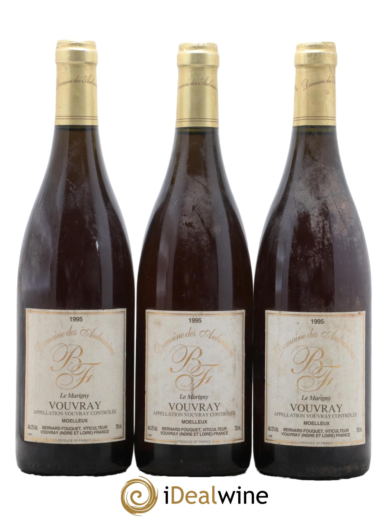 Vouvray Le Marigny Domaine des Aubuisières 1995 - Lotto di 3 bottiglie - 0
