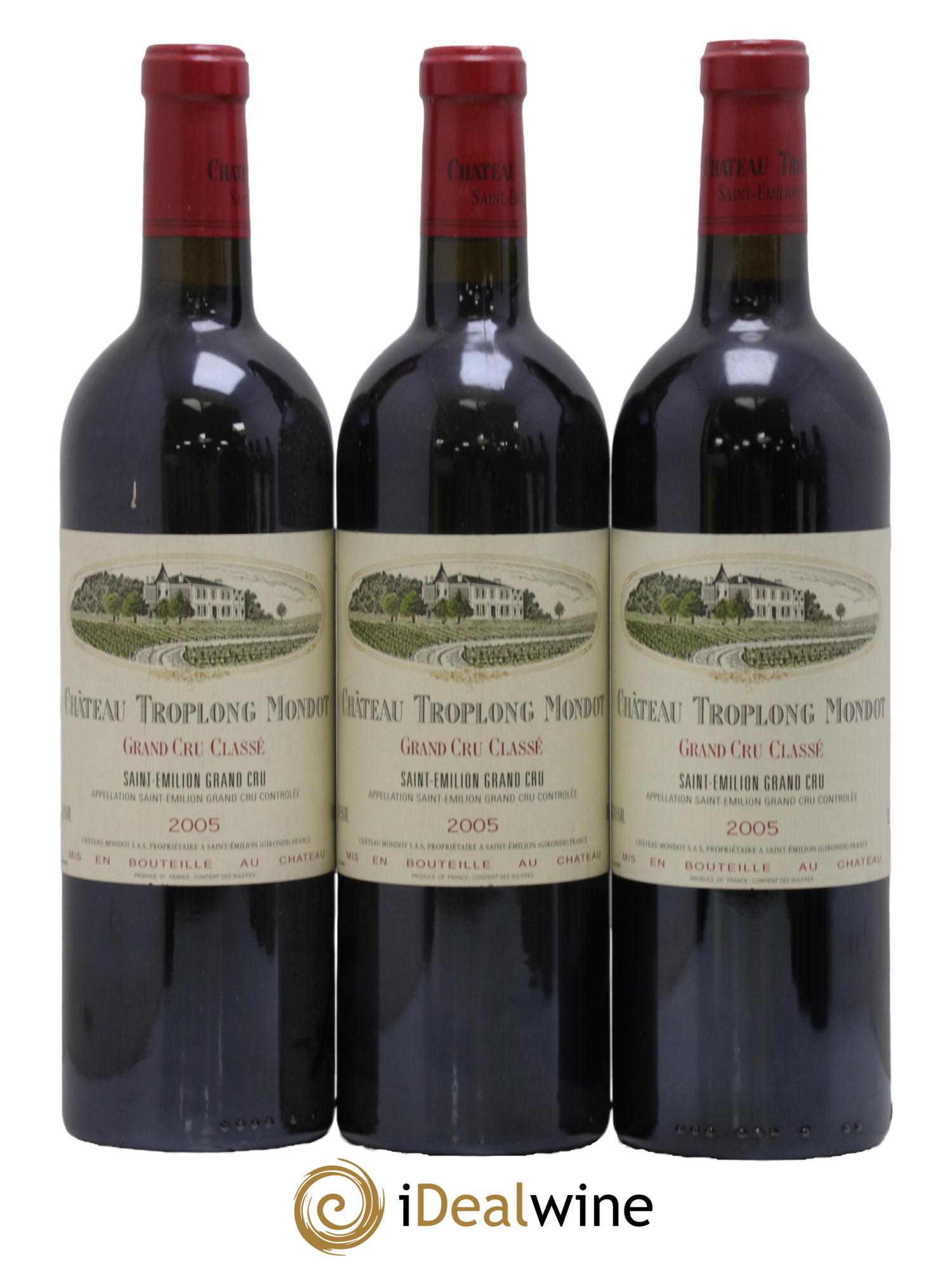 Château Troplong Mondot 1er Grand Cru Classé B 2005 - Lot of 3 bottles - 0