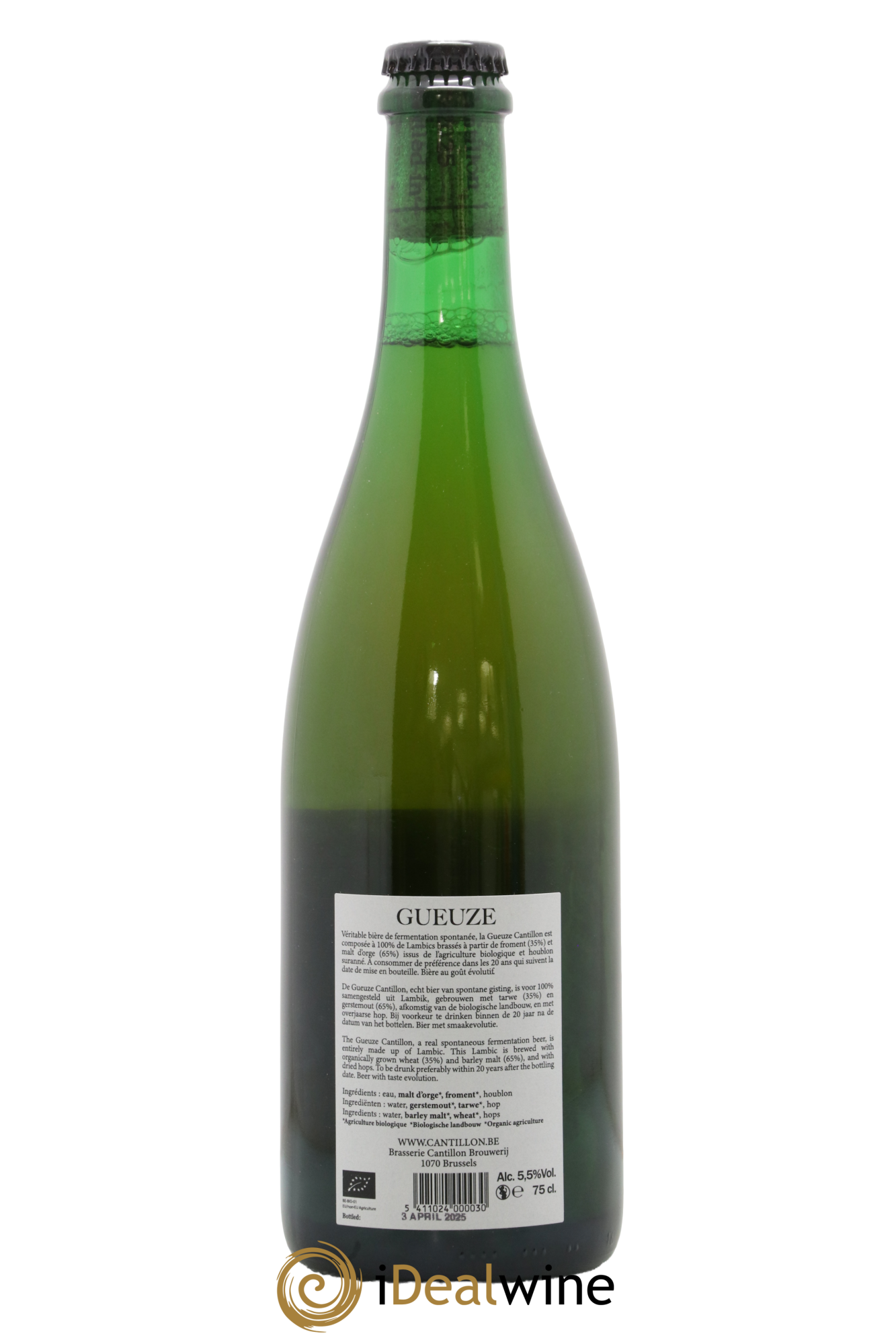 Bière Gueuze Cantillon Lambic Bio new label (bottled 2025) - Lot de 1 bouteille - 1