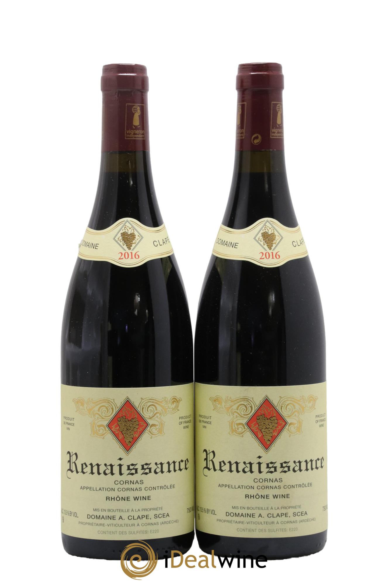 Cornas Renaissance Auguste Clape 2016 - Lot of 2 bottles - 0