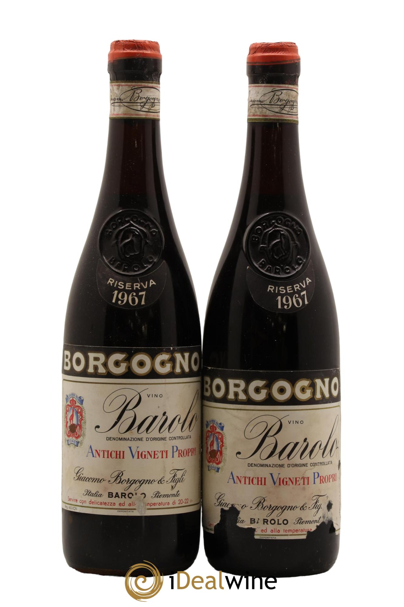 Barolo DOCG Riserva Giacomo Borgogno 1967 - Lot de 2 bouteilles - 0
