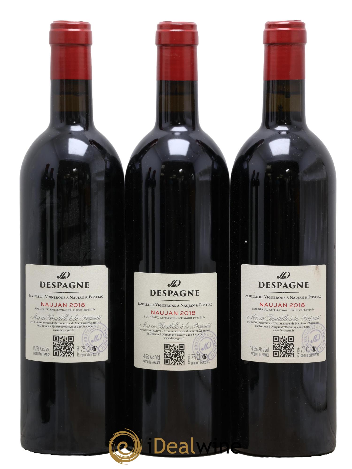 Bordeaux Naujan Despagne 2018 - Lot de 3 bouteilles - 1