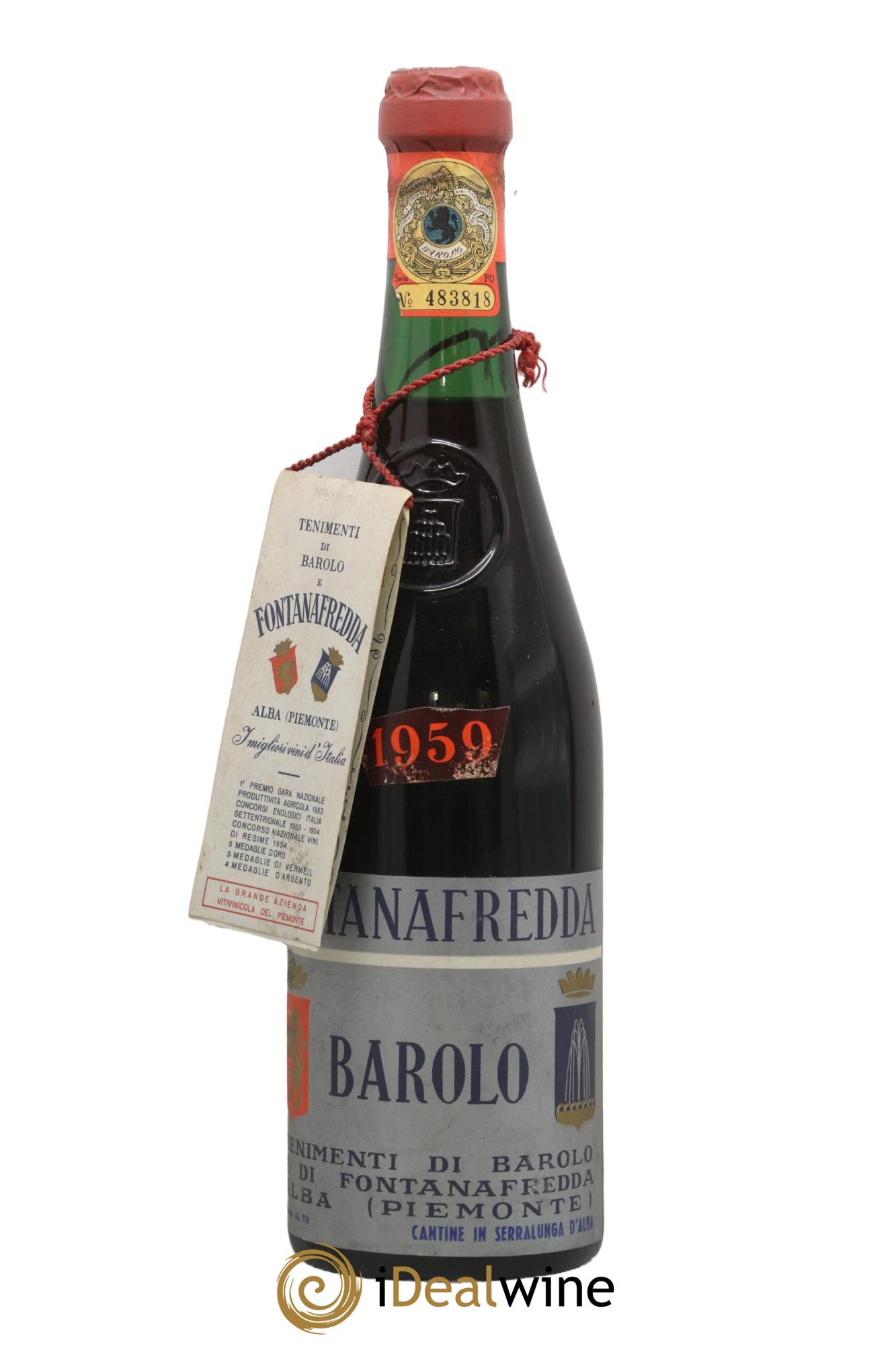 Barolo DOCG Fontanafredda 1959 - Lot de 1 bouteille - 0
