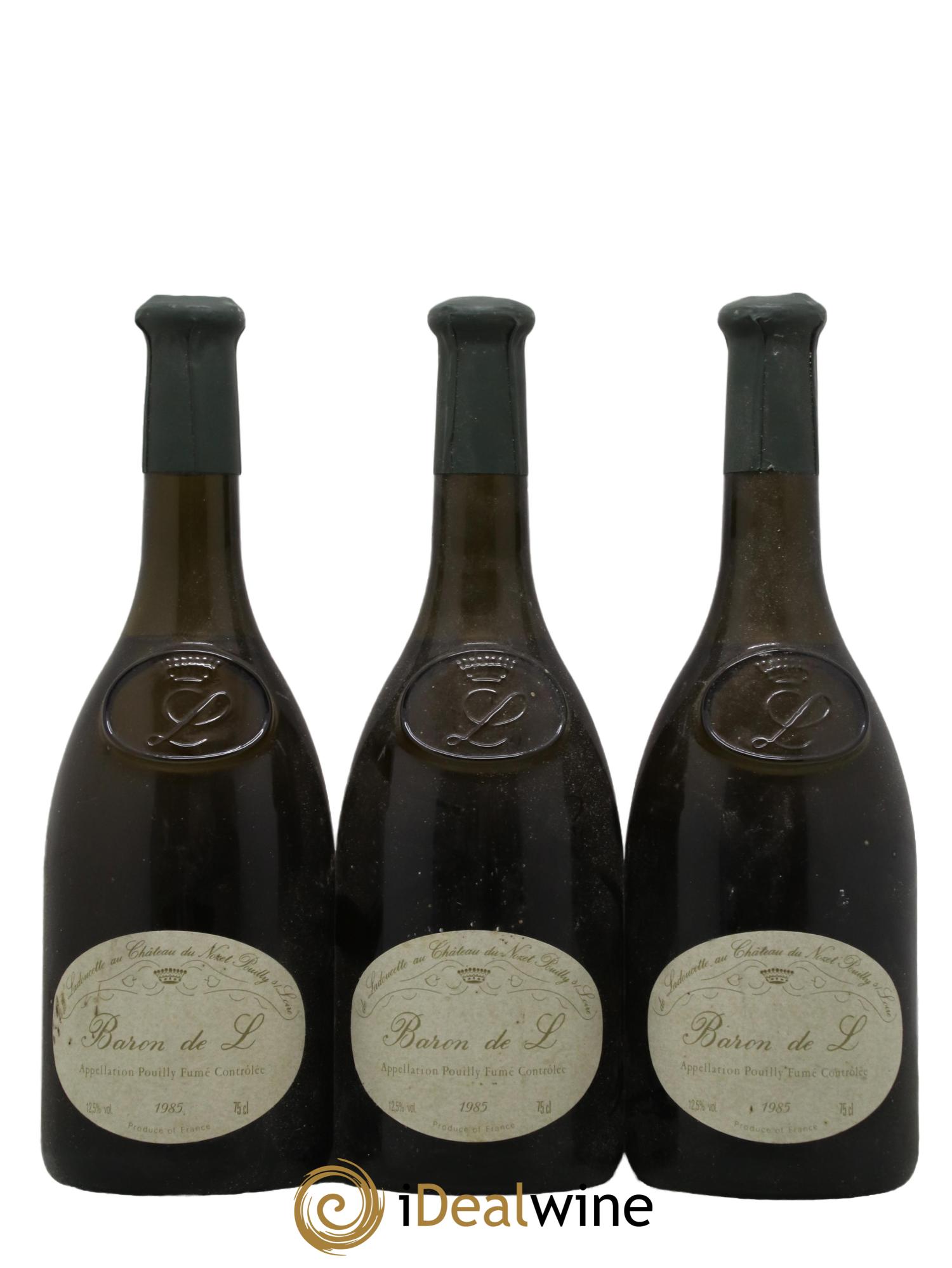 Pouilly-Fumé Baron de L Patrick de Ladoucette 1985 - Lot de 3 bouteilles - 0
