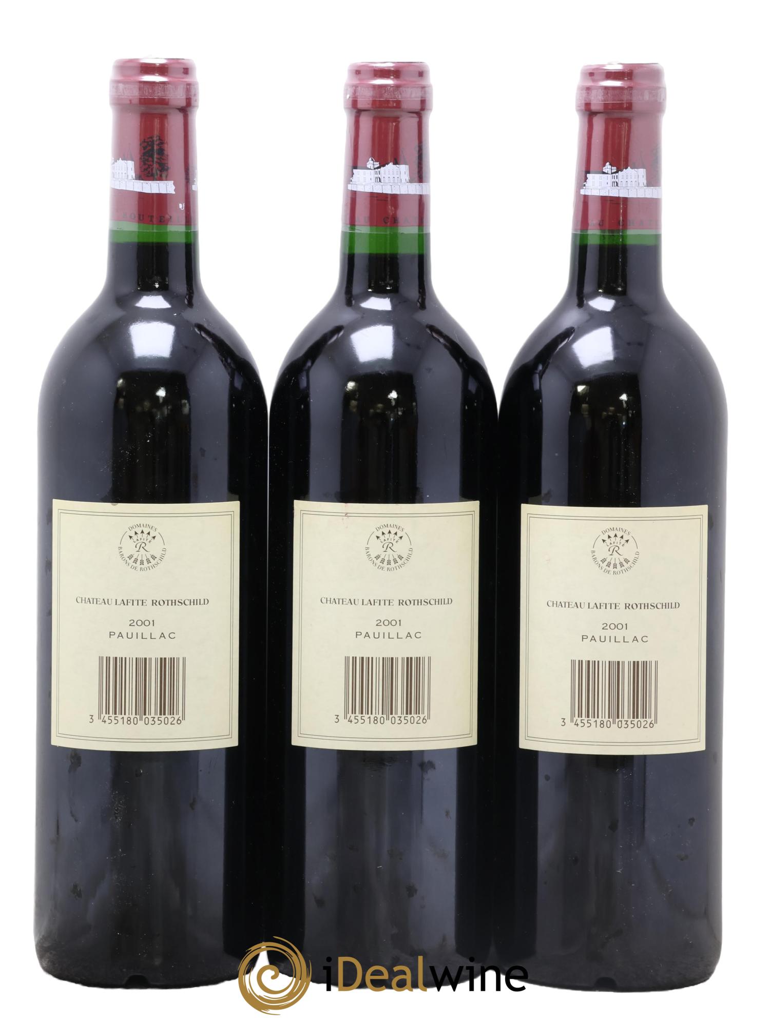 Château Lafite Rothschild 1er Grand Cru Classé 2001 - Lotto di 3 bottiglie - 1