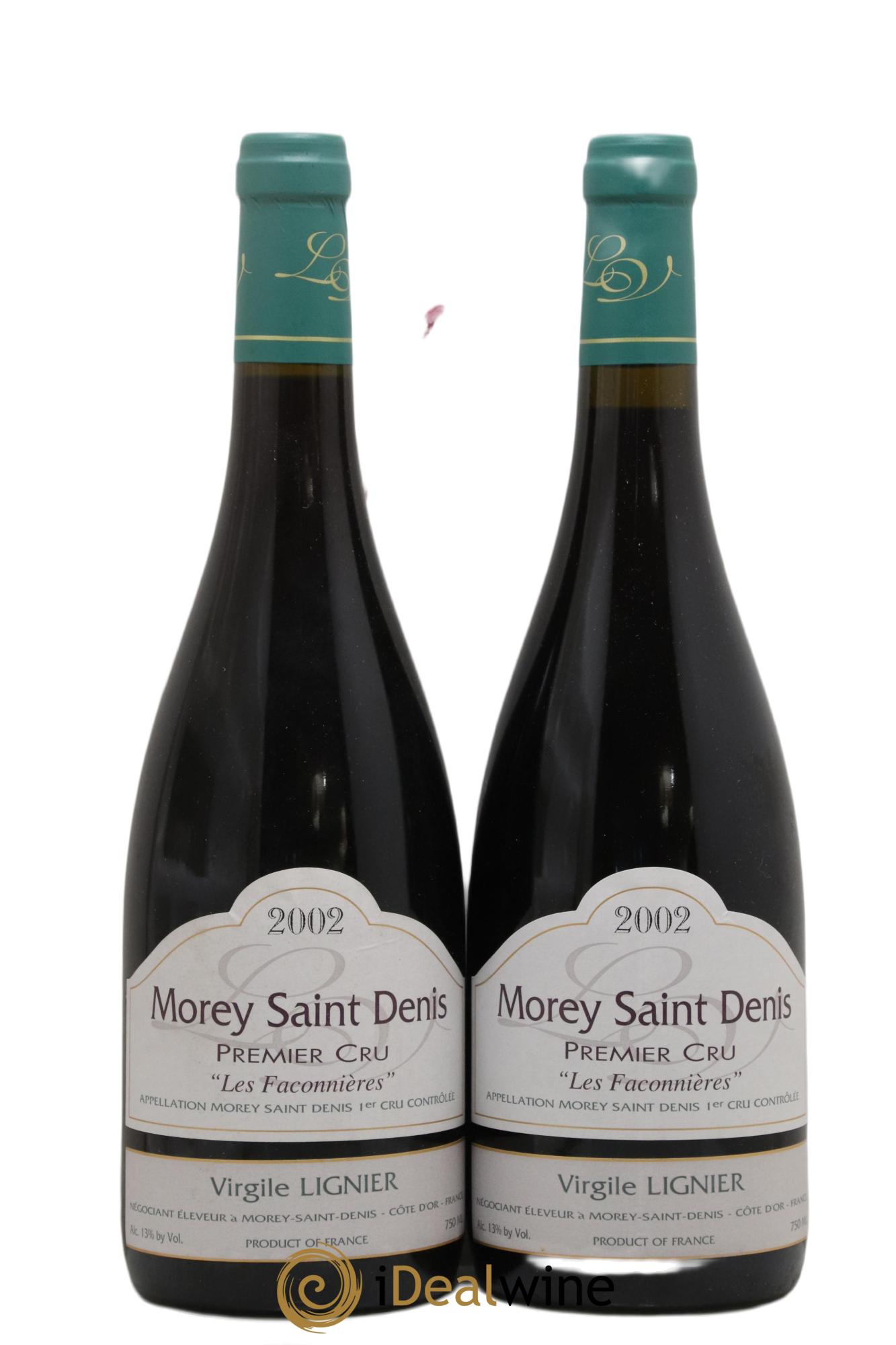 Morey Saint-Denis 1er Cru Les Faconnières Virgile Lignier 2002 - Lot of 2 bottles - 0