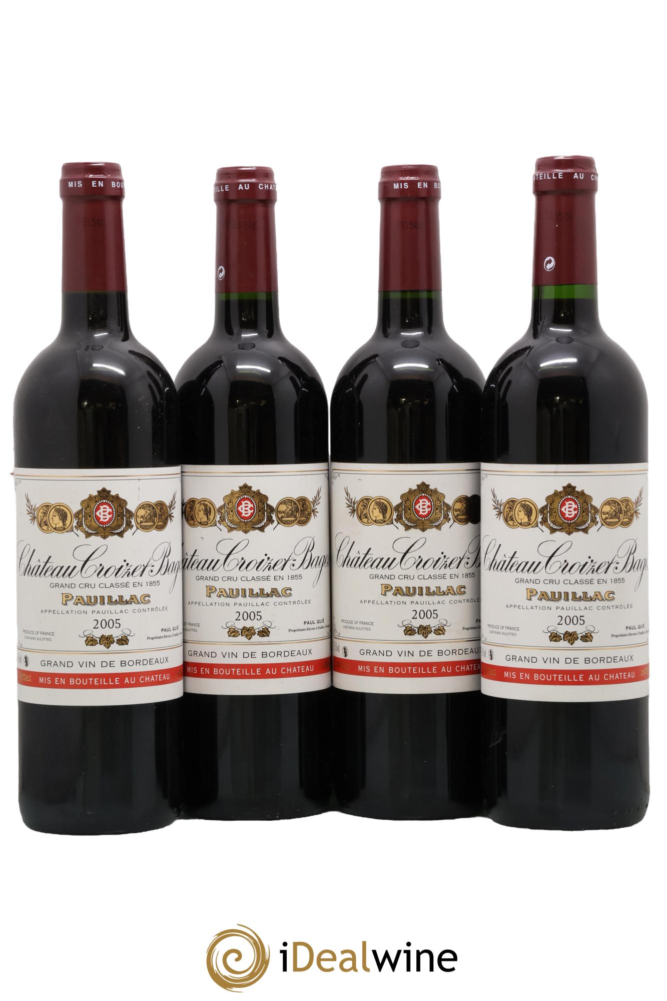Château Croizet Bages 5ème Grand Cru Classé 2005 - Lot de 4 bouteilles - 0