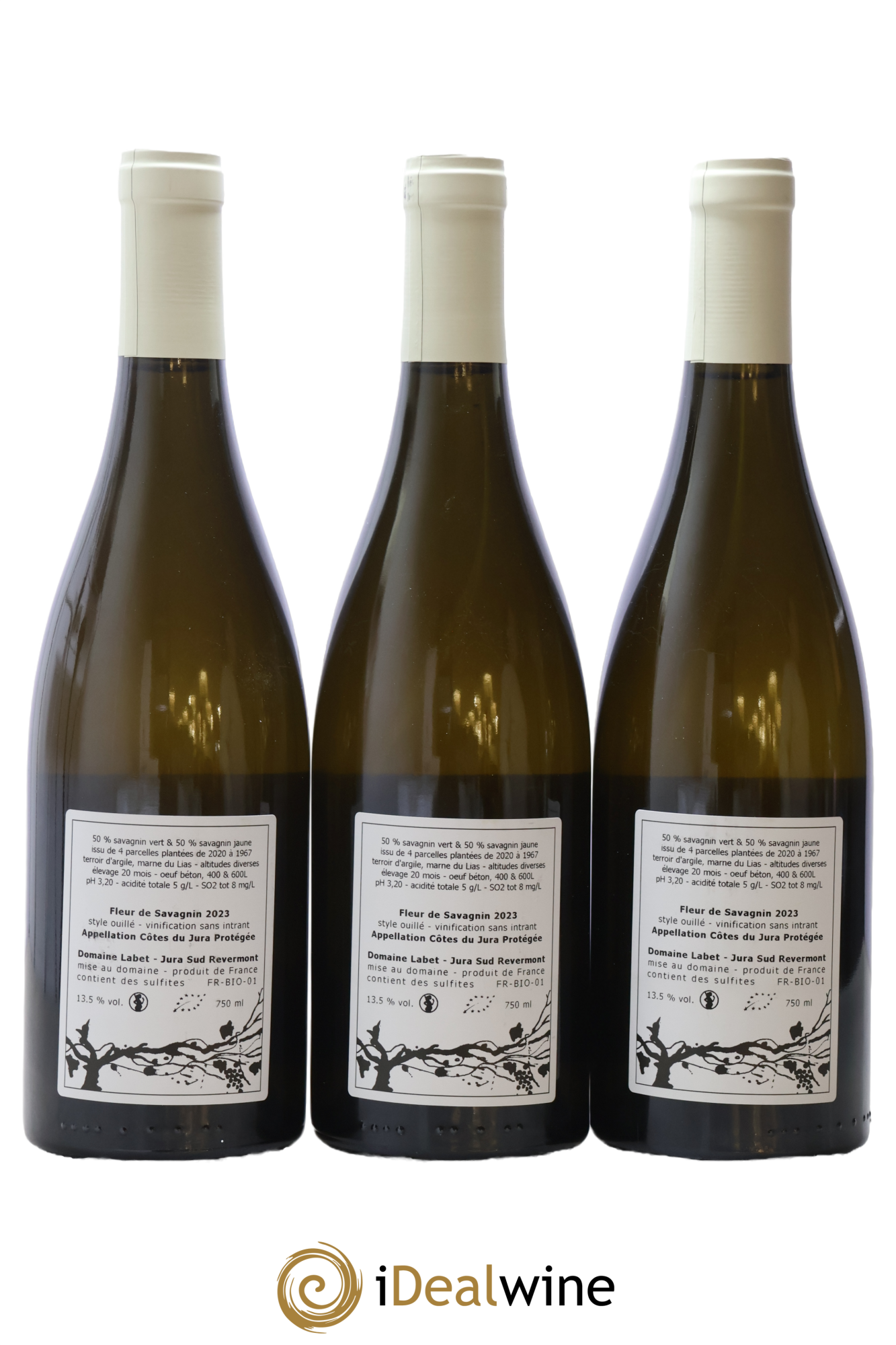 Côtes du Jura Fleur de Savagnin Romain - Julien - Charline Labet 2023 - Lot de 3 bouteilles - 1