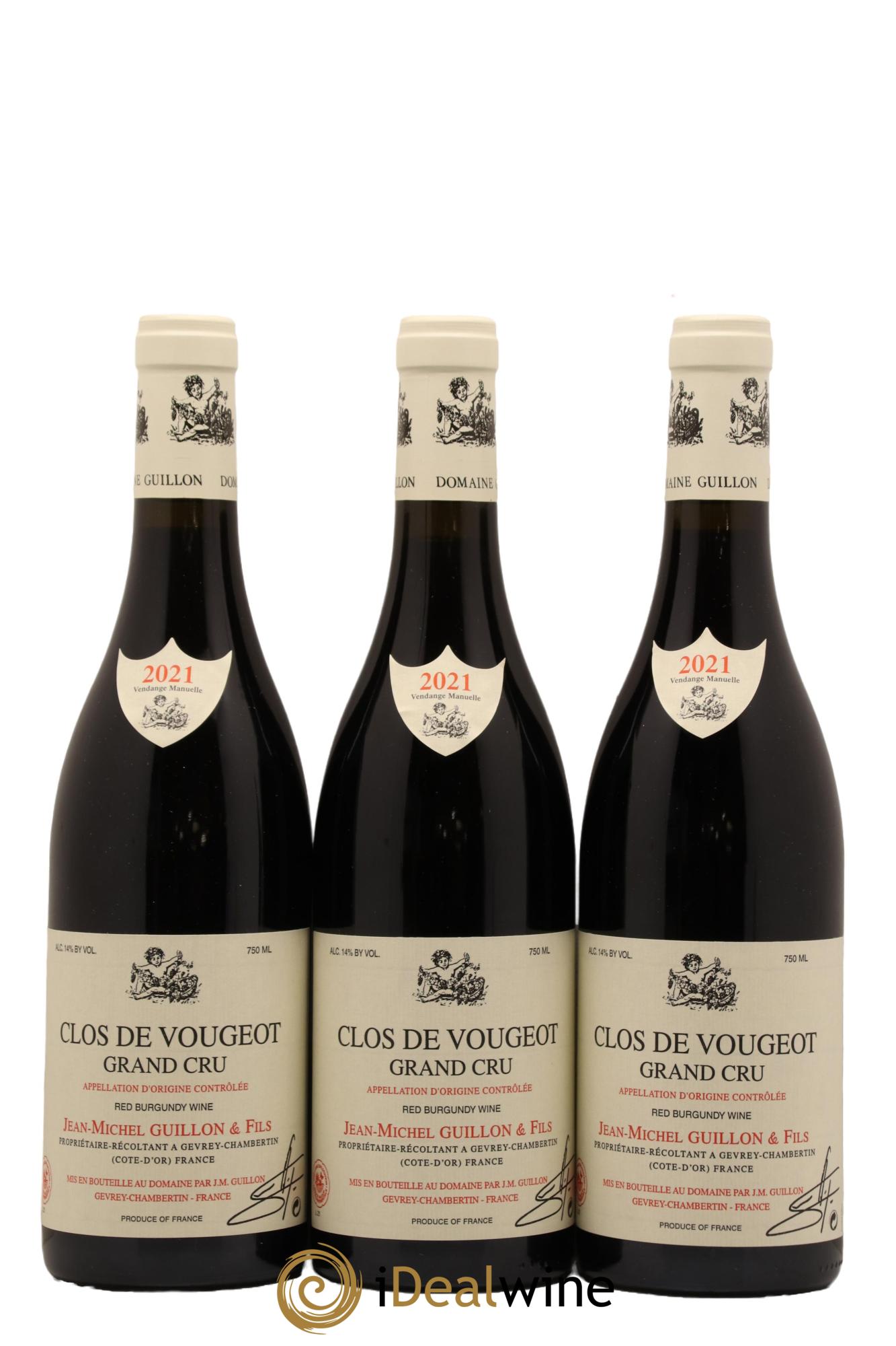 Clos de Vougeot Grand Cru Domaine J. M. Guillon 2021 - Lot de 3 bouteilles - 0