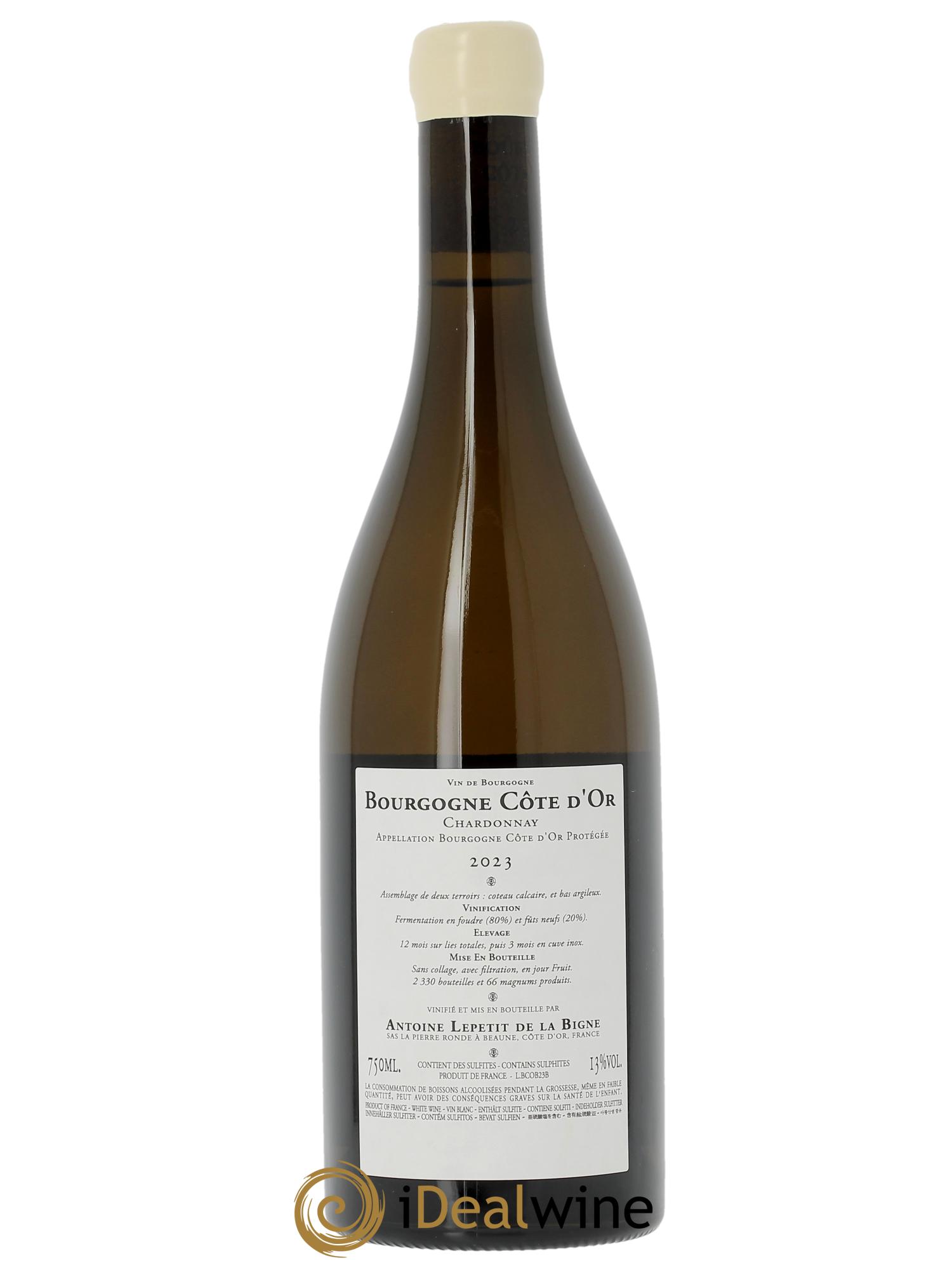 Bourgogne Côte-d'Or Chardonnay Antoine Lepetit de la Bigne  2023 - Lot de 1 bouteille - 1