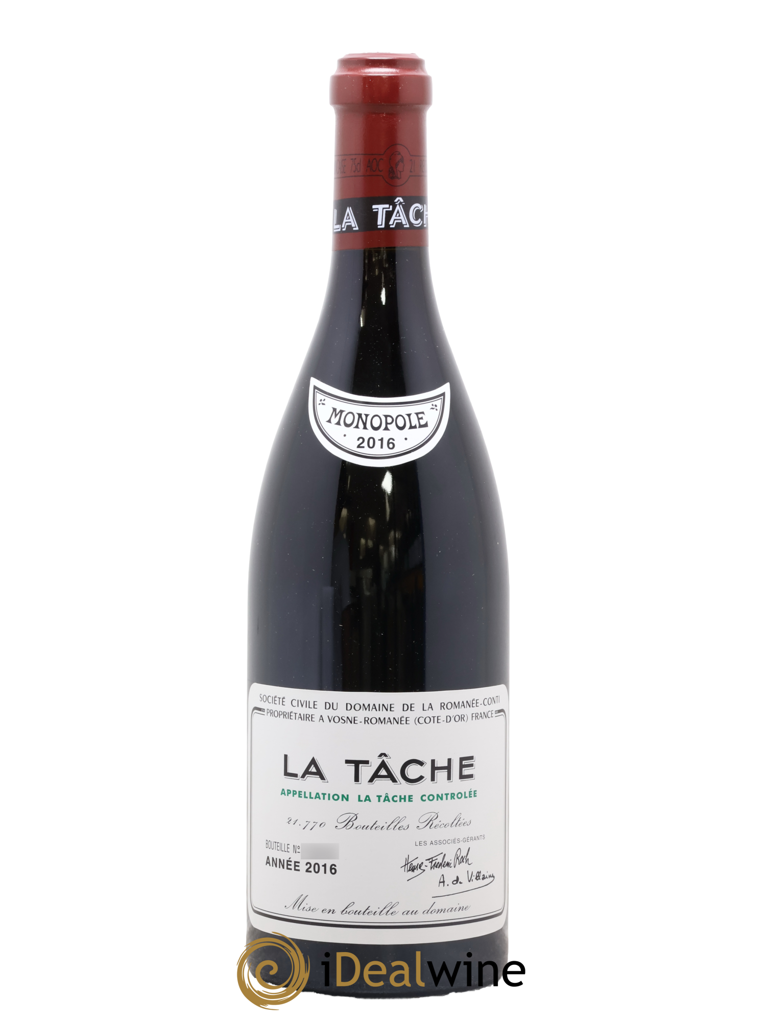 La Tâche Grand Cru Domaine de la Romanée-Conti 2016 - Lote de 1 botella - 0