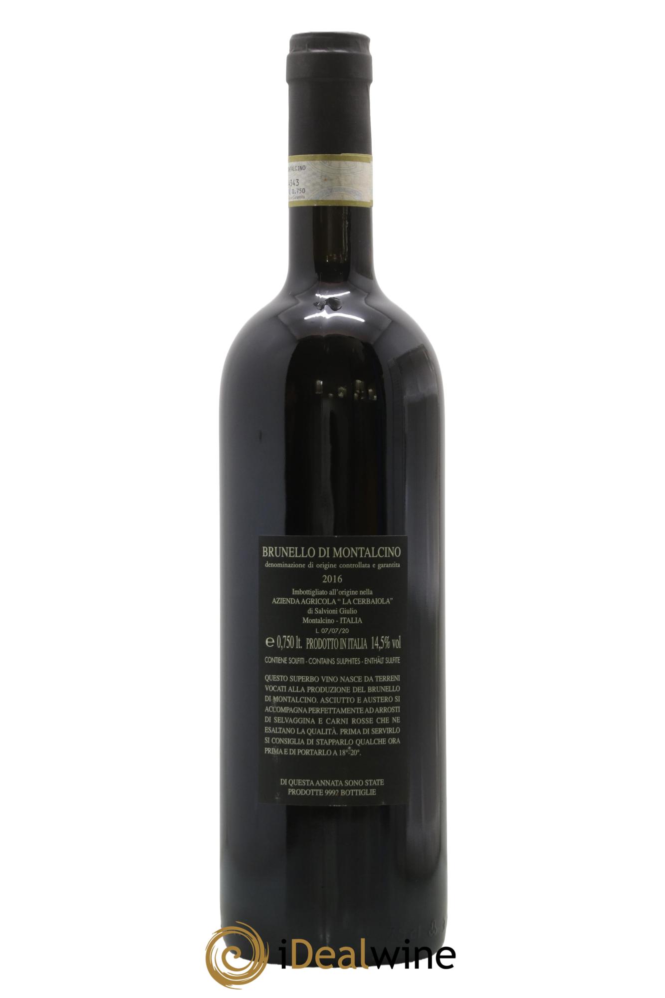 Brunello di Montalcino DOCG Salvioni Azienda Agricola Cerbaiola 2016 - Lot de 1 bouteille - 1
