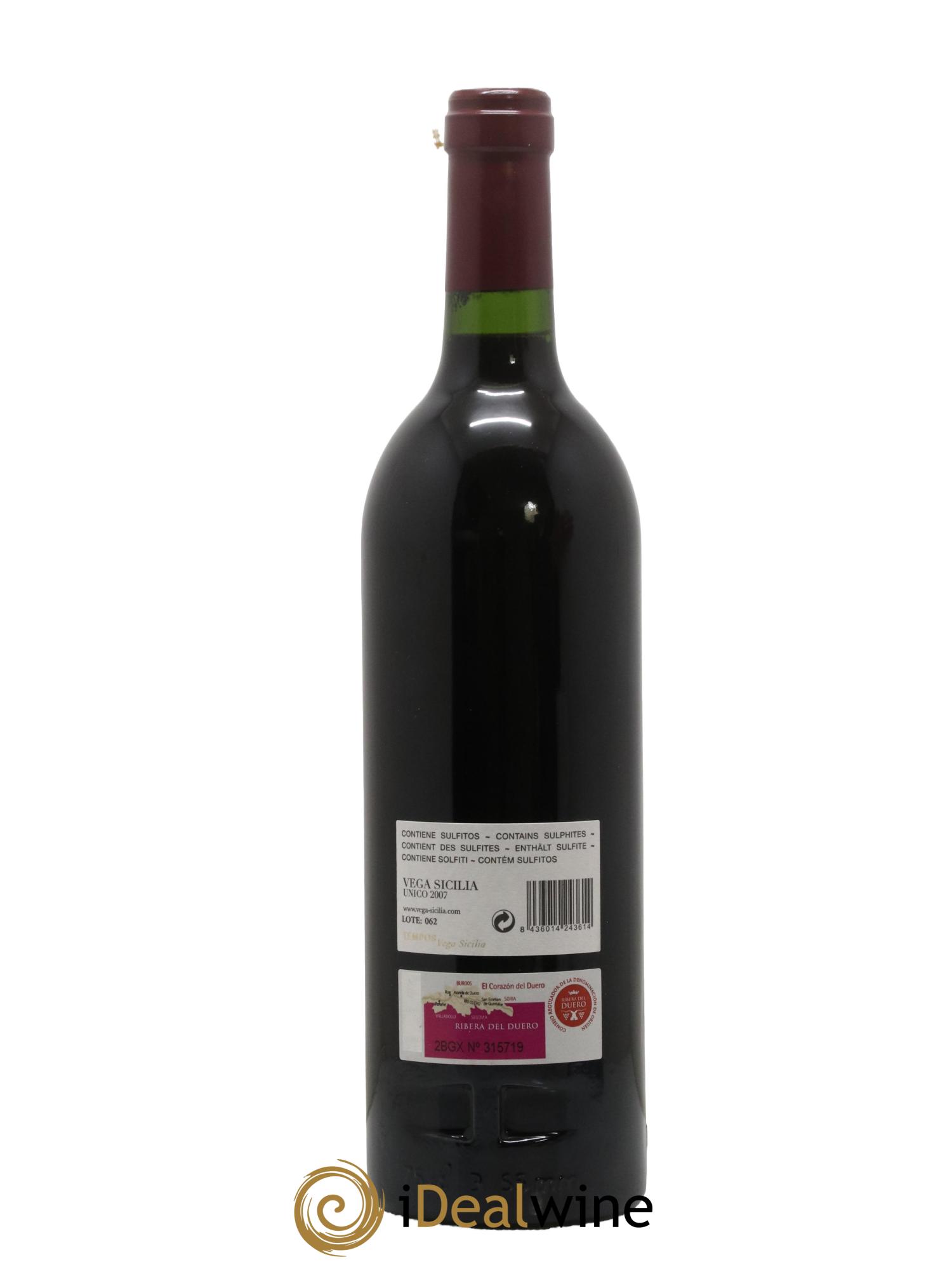 Ribera Del Duero DO Vega Sicilia Unico Famille Alvarez 2007 - Lot of 1 bottle - 1