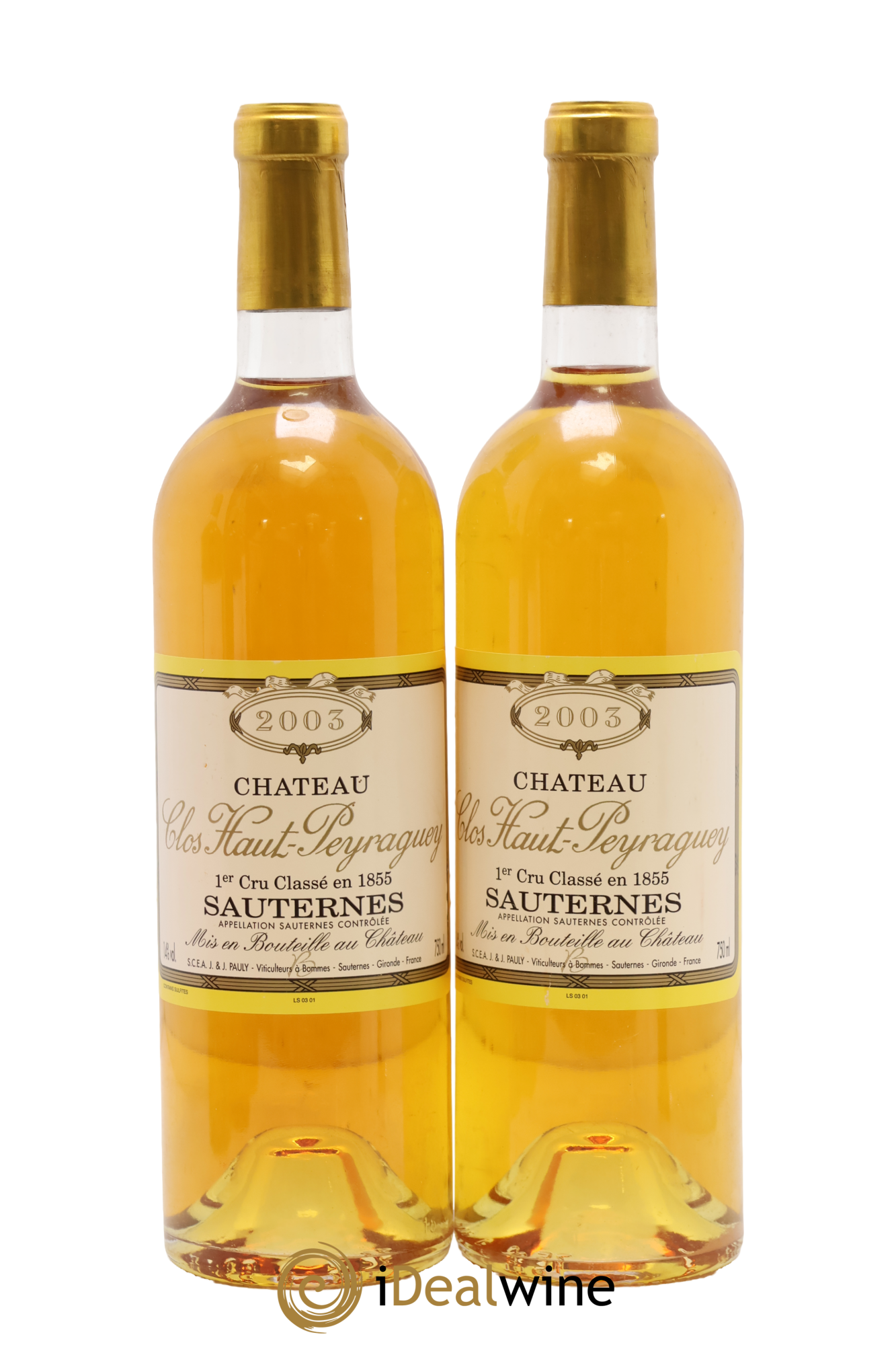 Clos Haut-Peyraguey 1er Grand Cru Classé 2003 - Lot de 2 bouteilles - 0