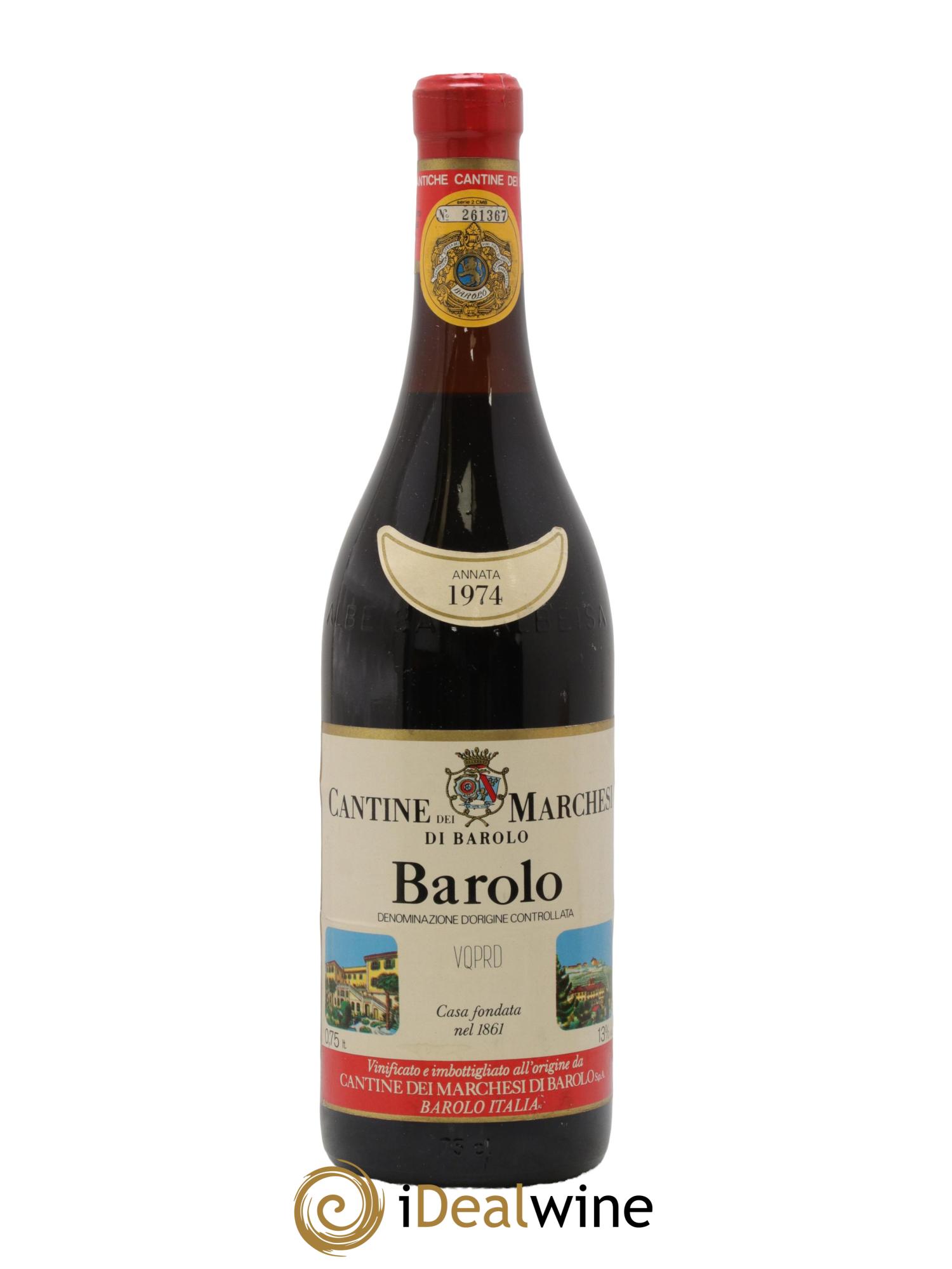 Barolo DOCG Marchesi di Barolo 1974 - Lot of 1 bottle - 0