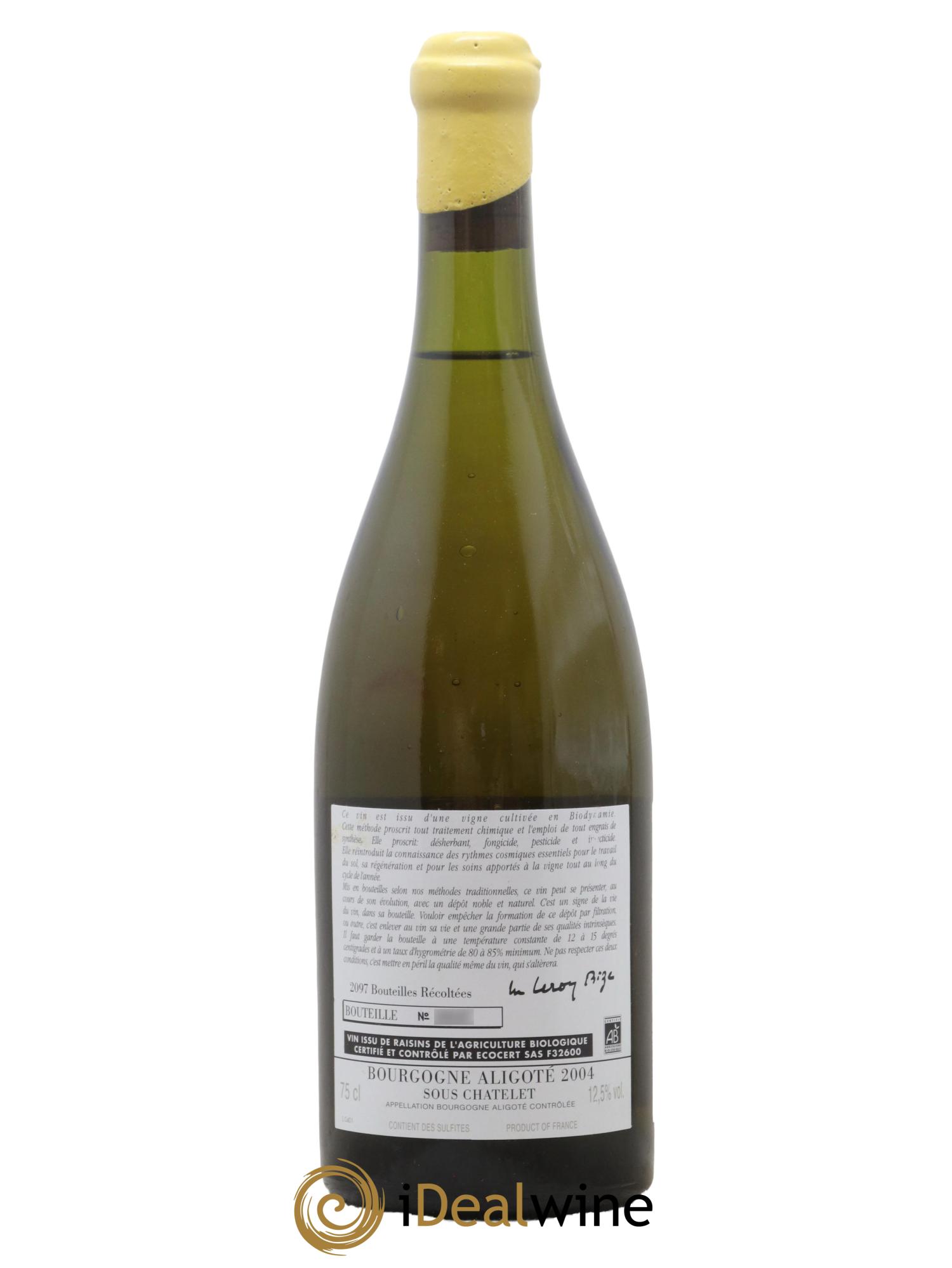 Bourgogne Aligoté Sous Chatelet d'Auvenay (Domaine) 2004 - Lot de 1 bouteille - 1