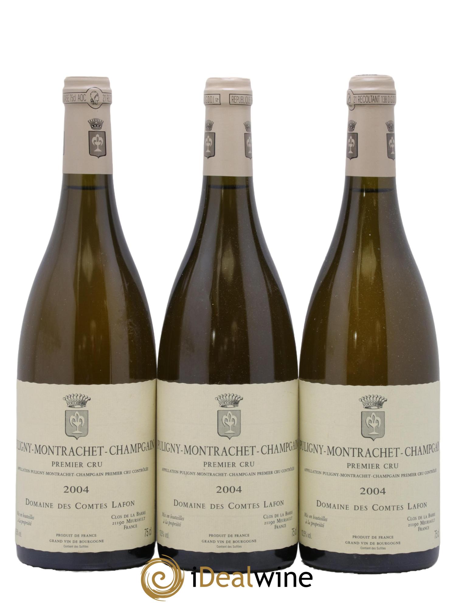 Puligny-Montrachet 1er Cru Champgain Comtes Lafon (Domaine des) 2004 - Lot de 3 bouteilles - 0