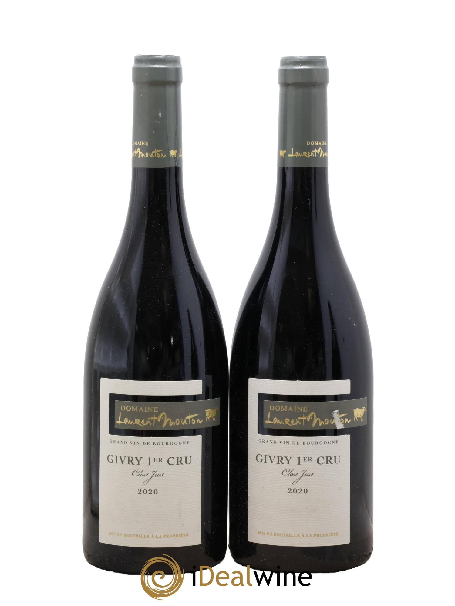 Givry 1er Cru Clos Jus Laurent Mouton 2020 - Lot of 2 bottles - 0