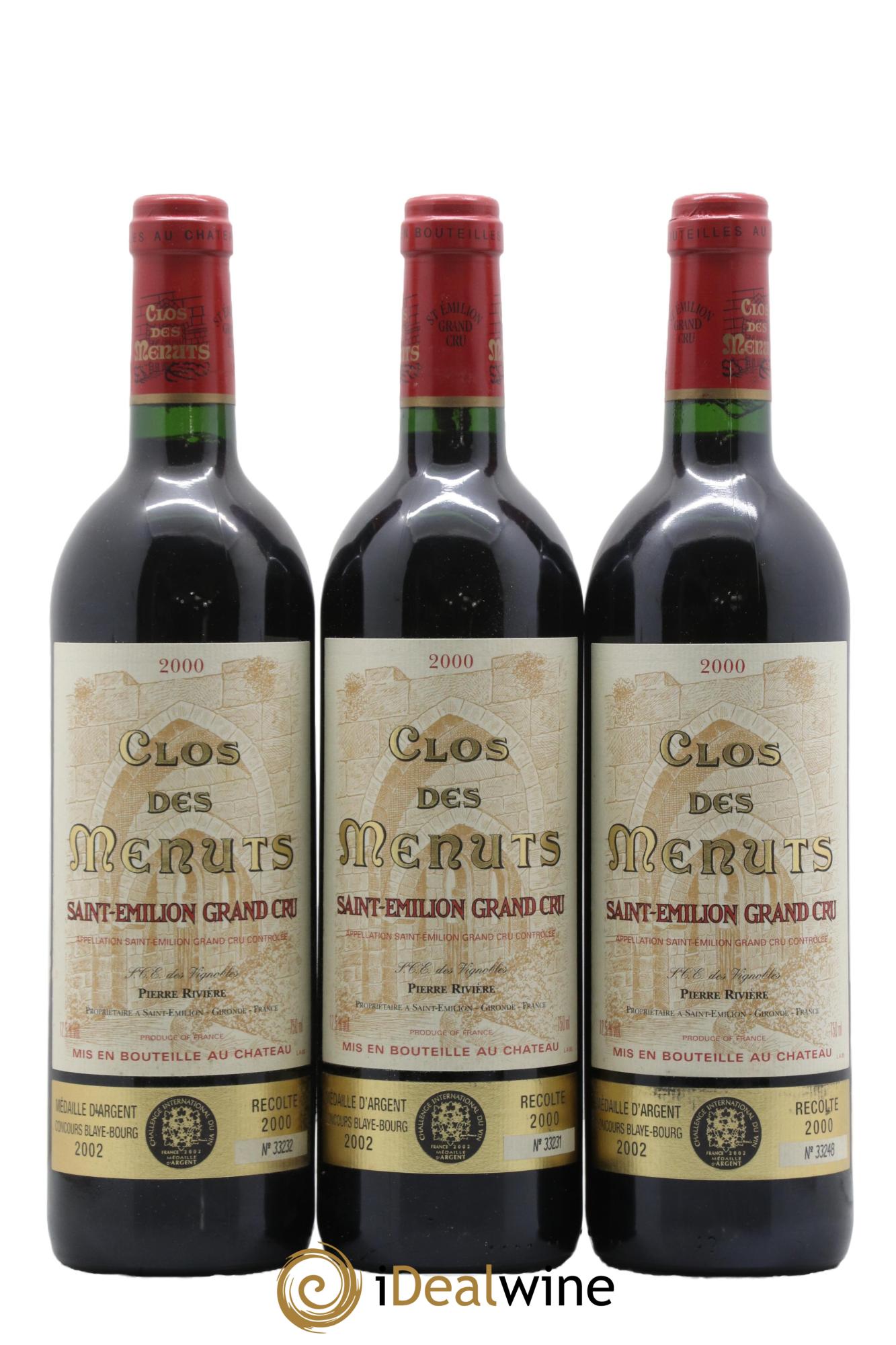 Saint-Émilion Grand Cru Clos des Menuts 2000 - Lotto di 12 bottiglie - 3