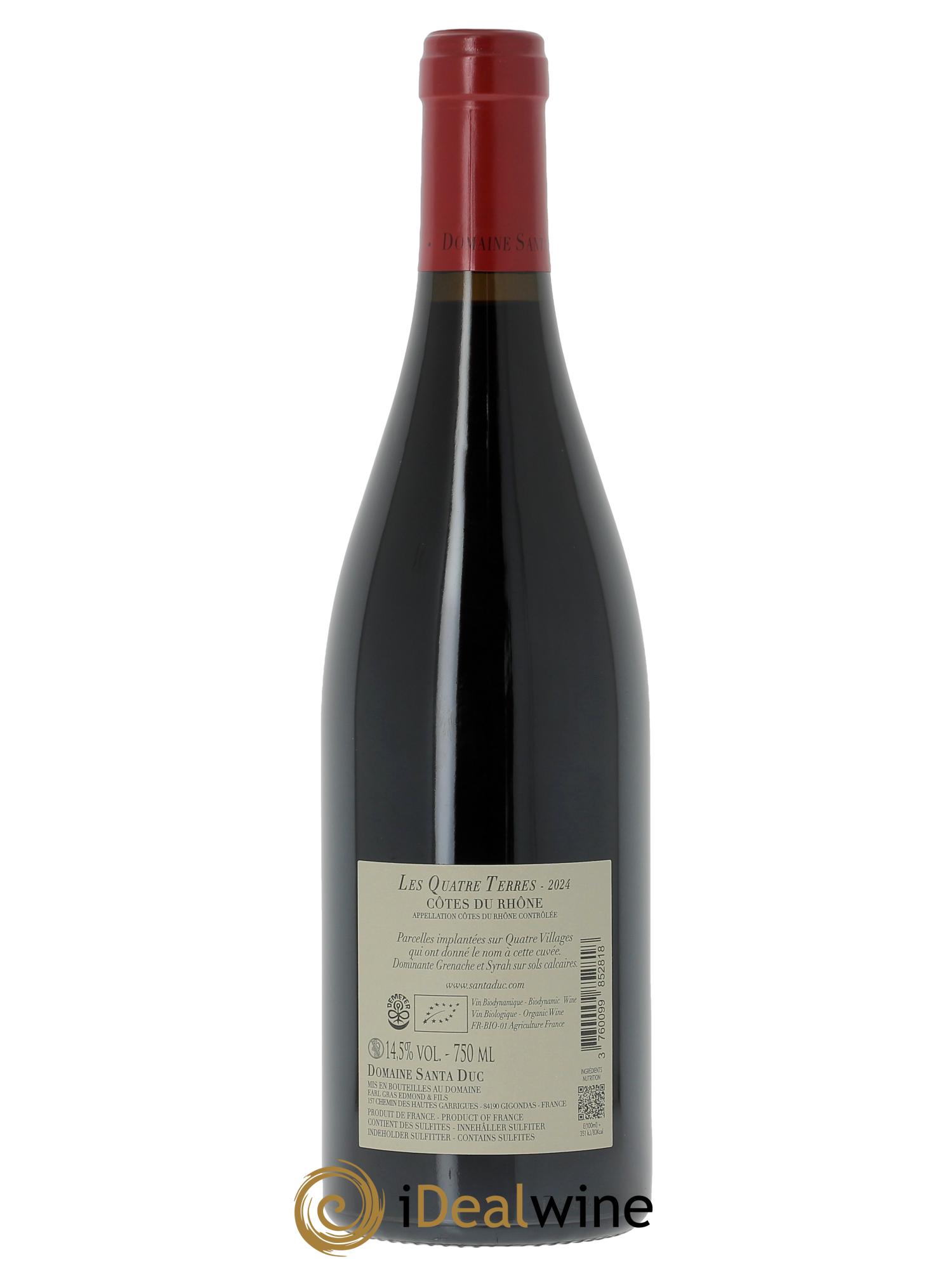 Côtes-du-Rhône Santa Duc (Domaine) Les Quatre Terres Famille Gras 2024 - Posten von 1 Flasche - 1