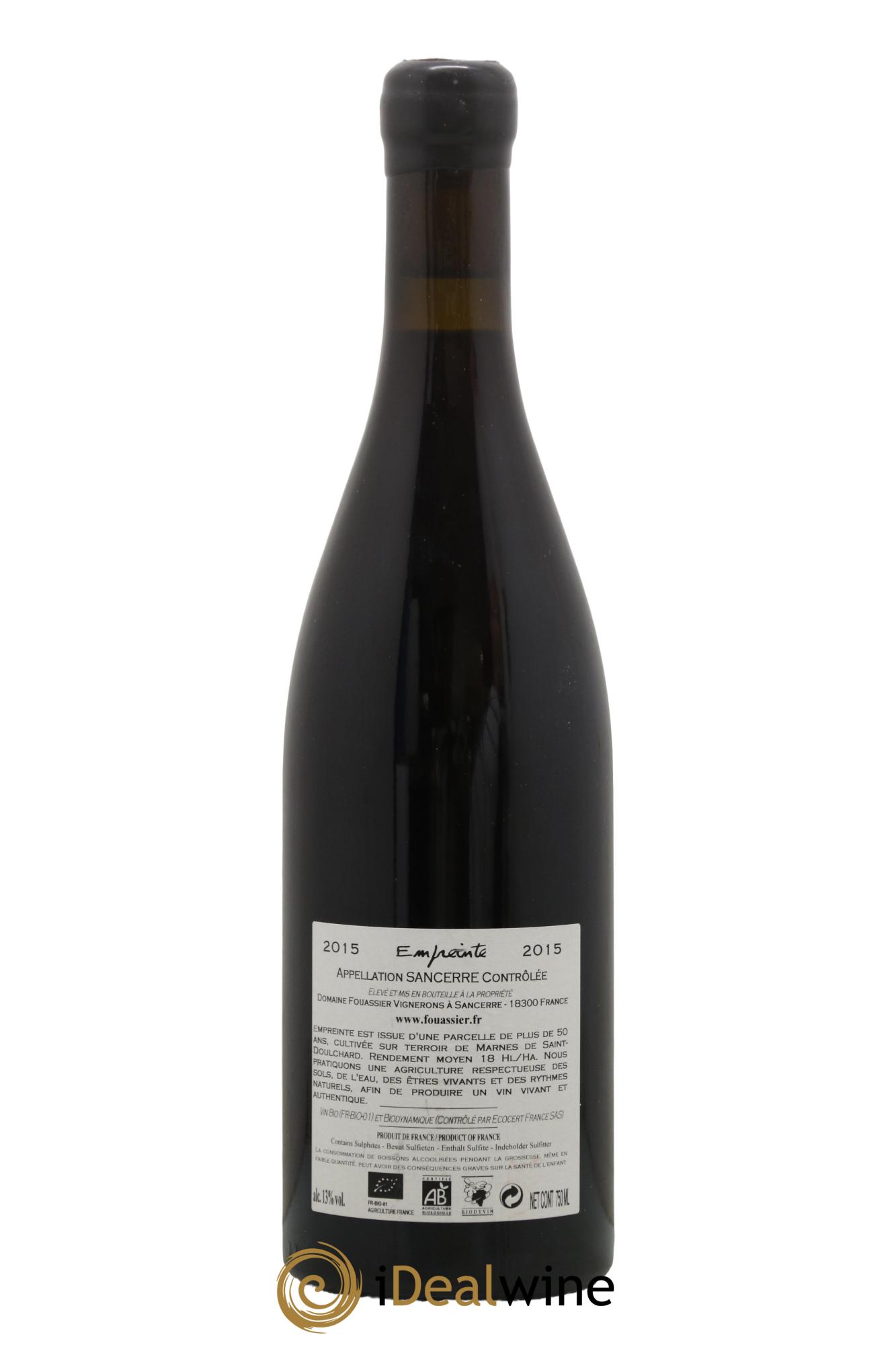 Sancerre Empreinte Domaine Fouassier 2015 - Lot de 1 bouteille - 1