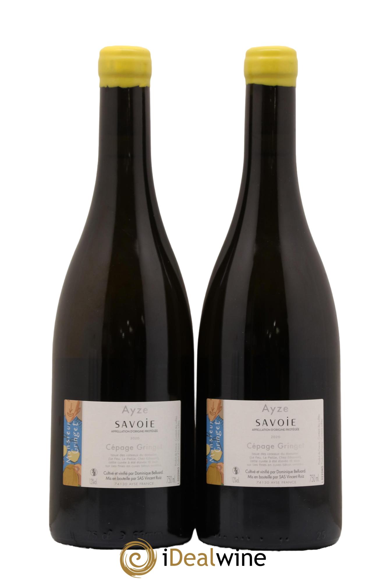 Vin de Savoie Cuvee Monsieur Gringet Domaine Belluard Vincent Ruiz 2020 - Lot de 2 bouteilles - 1