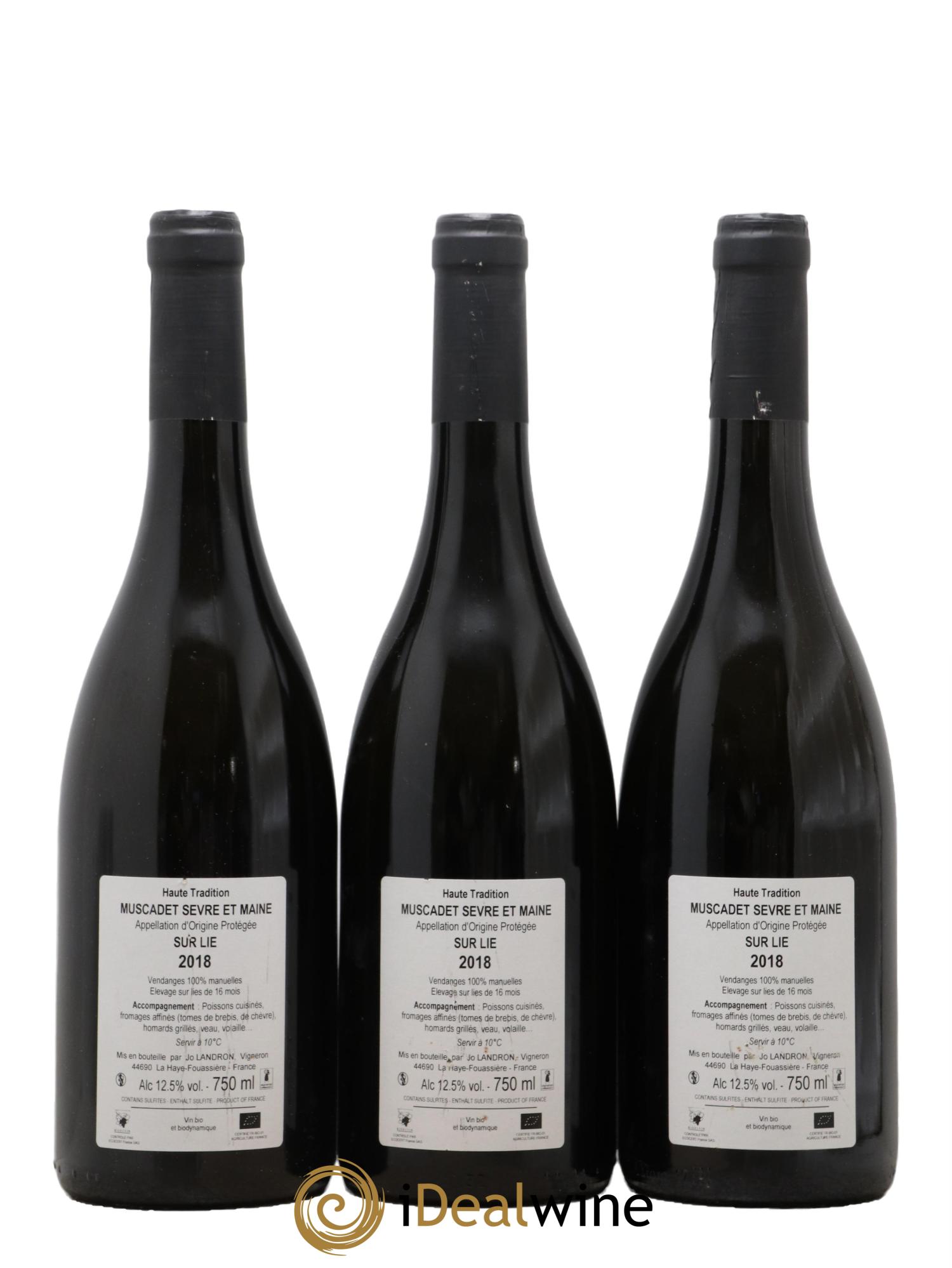 Muscadet-Sèvre-et-Maine Haute Tradition Jo Landron 2018 - Lotto di 3 bottiglie - 1