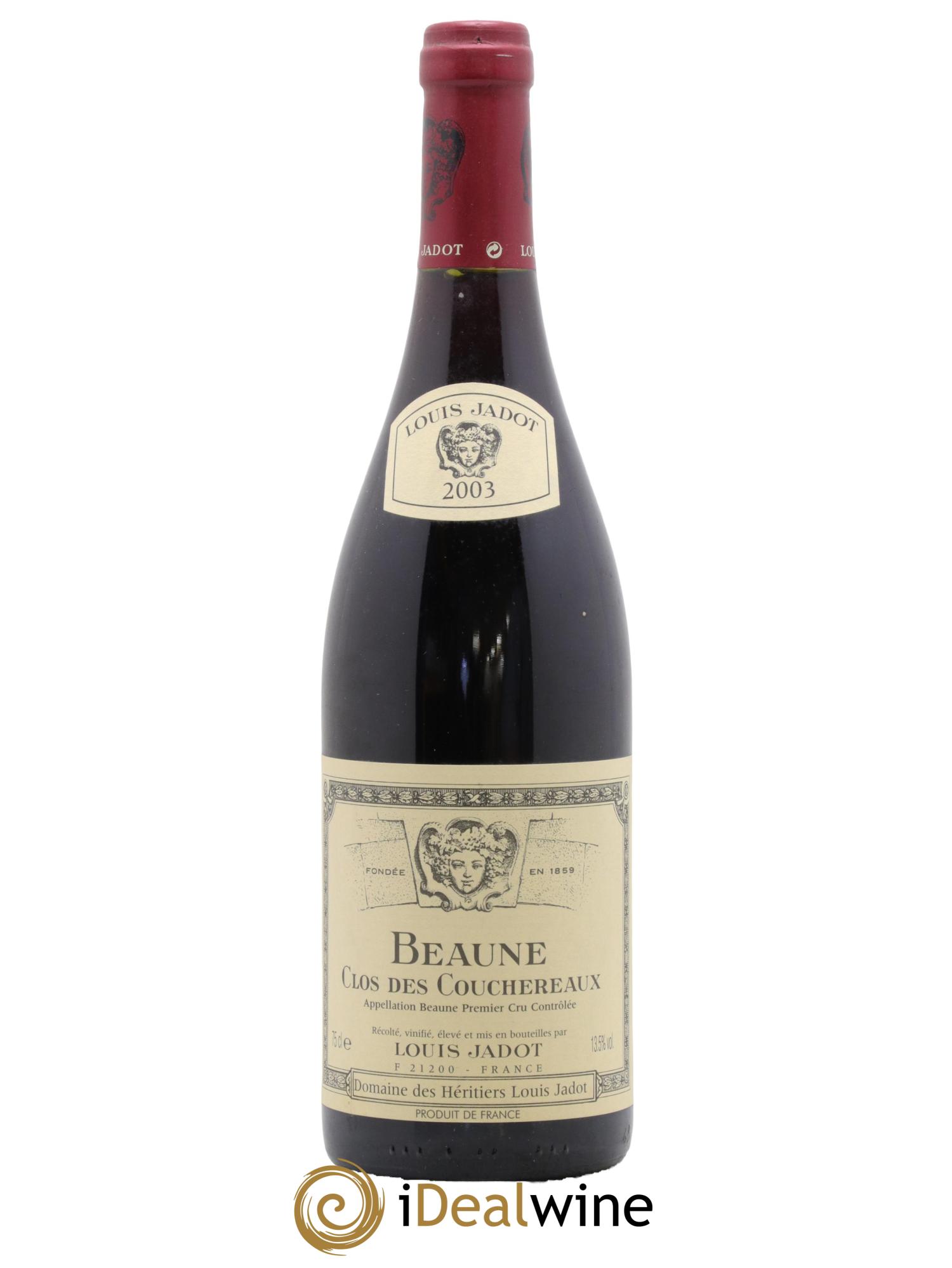 Beaune 1er Cru Clos des Couchereaux Héritiers Louis Jadot (Domaine des) - Louis Jadot 2003 - Lot of 1 bottle - 0