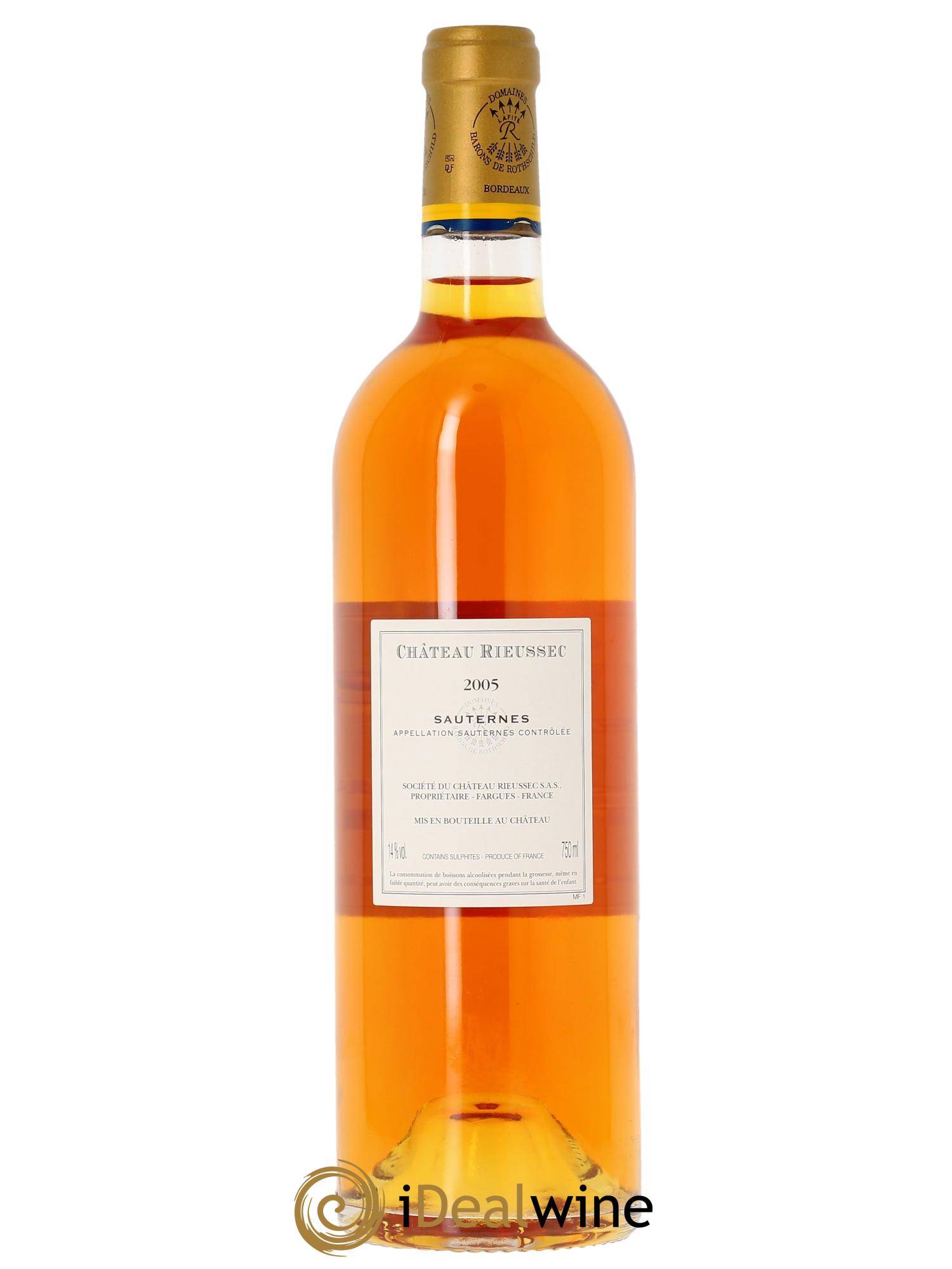 Château Rieussec 1er Grand Cru Classé (Cassetta in legno a partire da 12 bt) 2005 - Lotto di 1 bottiglia - 1