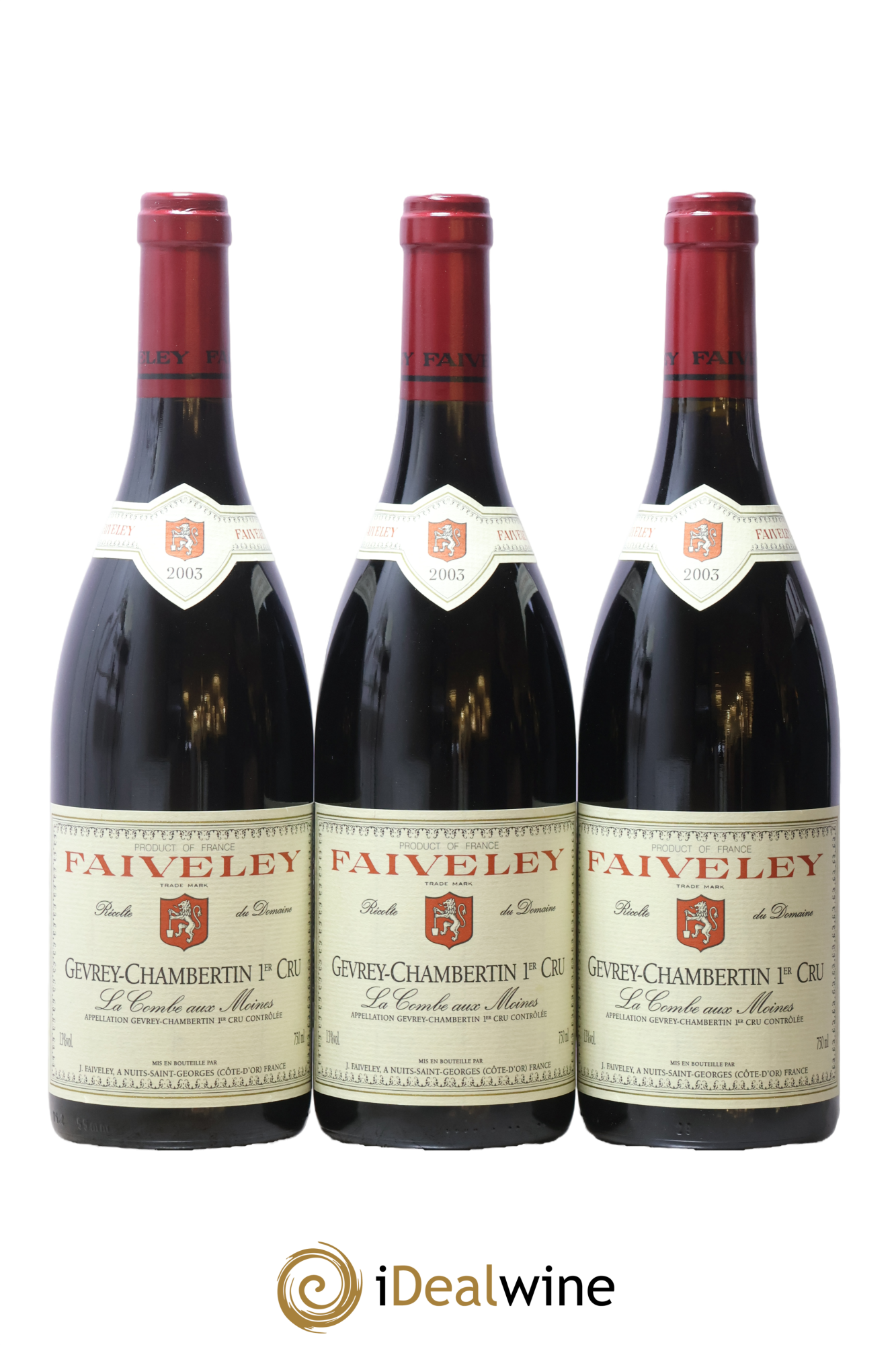 Gevrey-Chambertin 1er Cru La Combe aux moines Faiveley 2003 - Lot de 3 bouteilles - 0