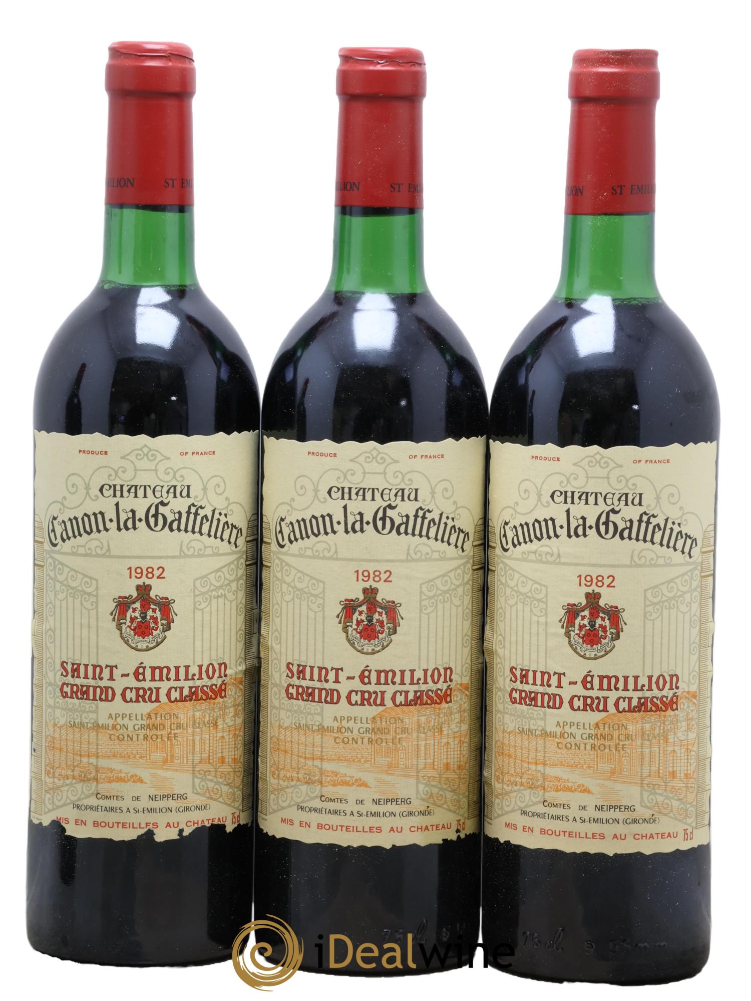 Château Canon la Gaffelière 1er Grand Cru Classé B 1982 - Lot de 3 bouteilles - 0
