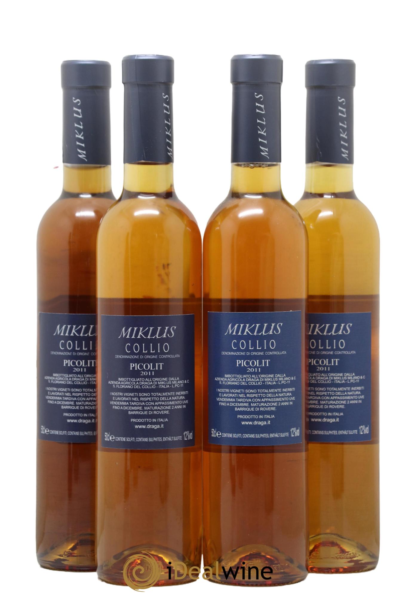 Italie Collio DOC Picolit Azienda Agricola Graga Miklus 2011 - Lotto di 4 formati 50cl - 1