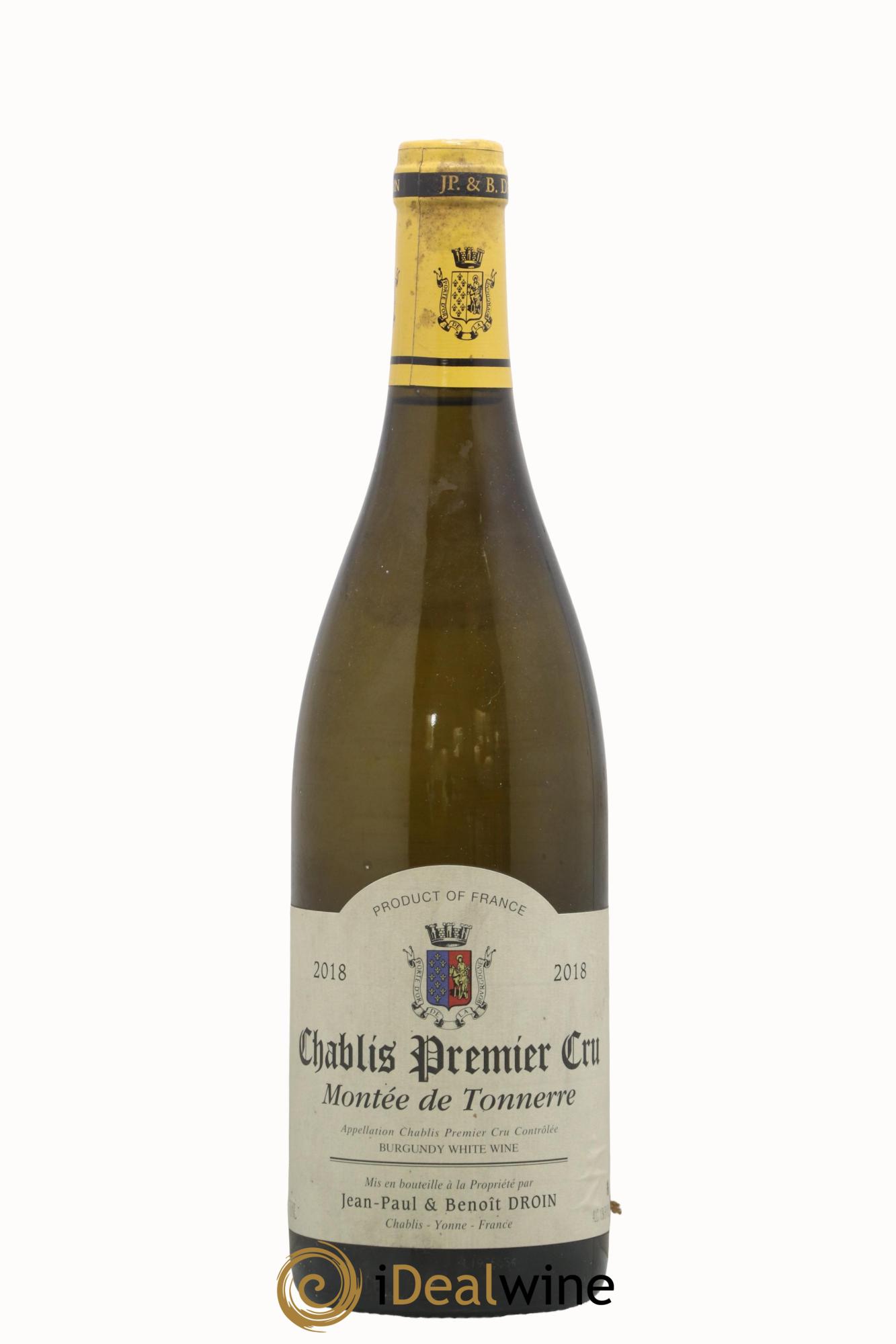 Chablis 1er Cru Montée de Tonnerre Jean-Paul & Benoît Droin (Domaine) 2018 - Lot de 1 bouteille - 0
