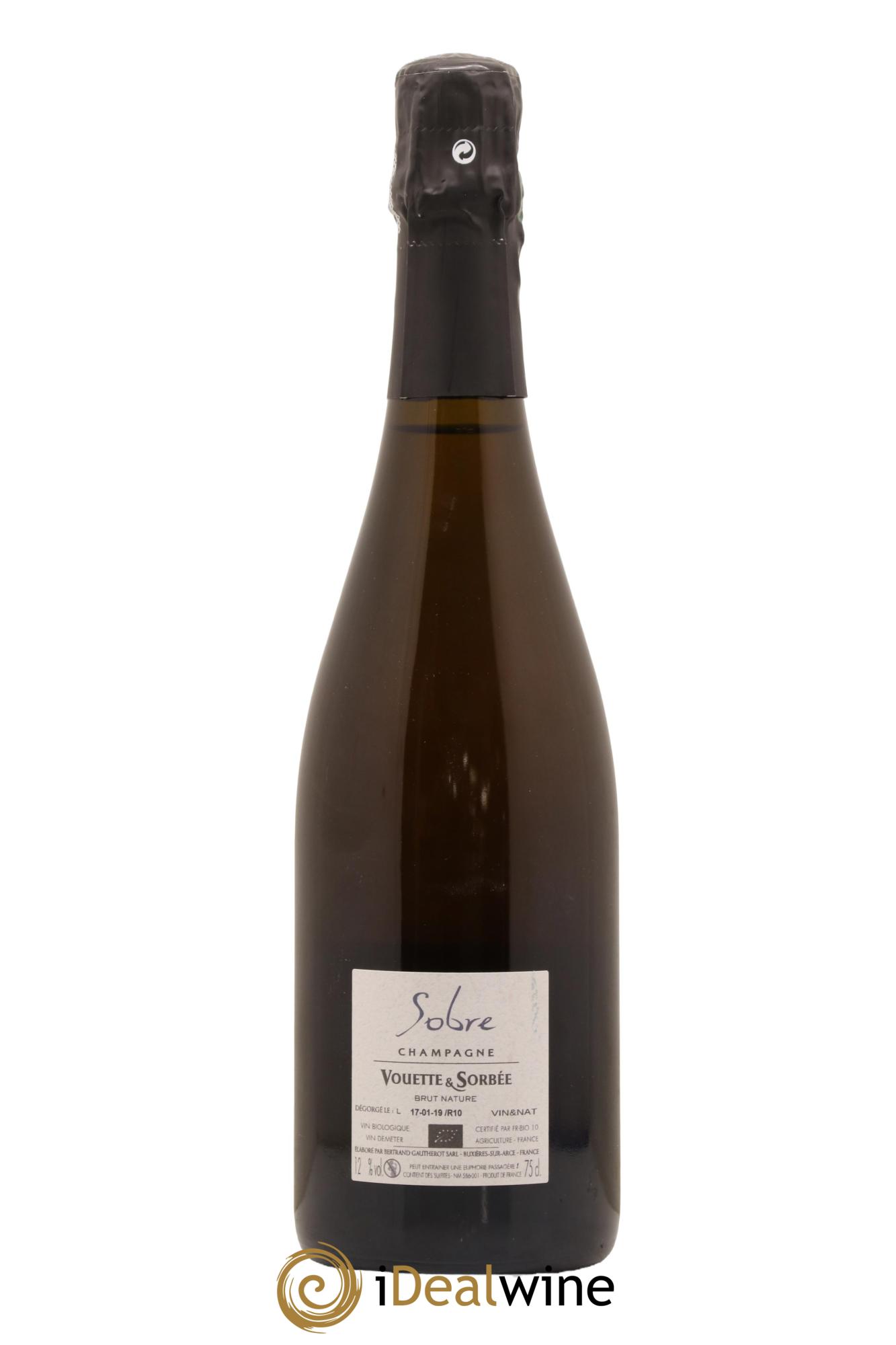 Champagne Sobre Maison Vouette et Sorbee 2010 - Lot de 1 bouteille - 1