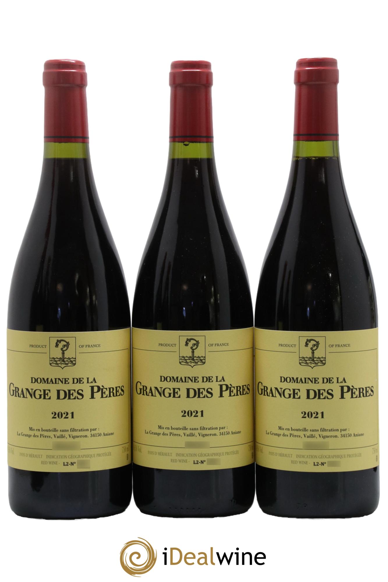 IGP Pays d'Hérault Grange des Pères Laurent Vaillé 2021 - Lotto di 3 bottiglie - 0