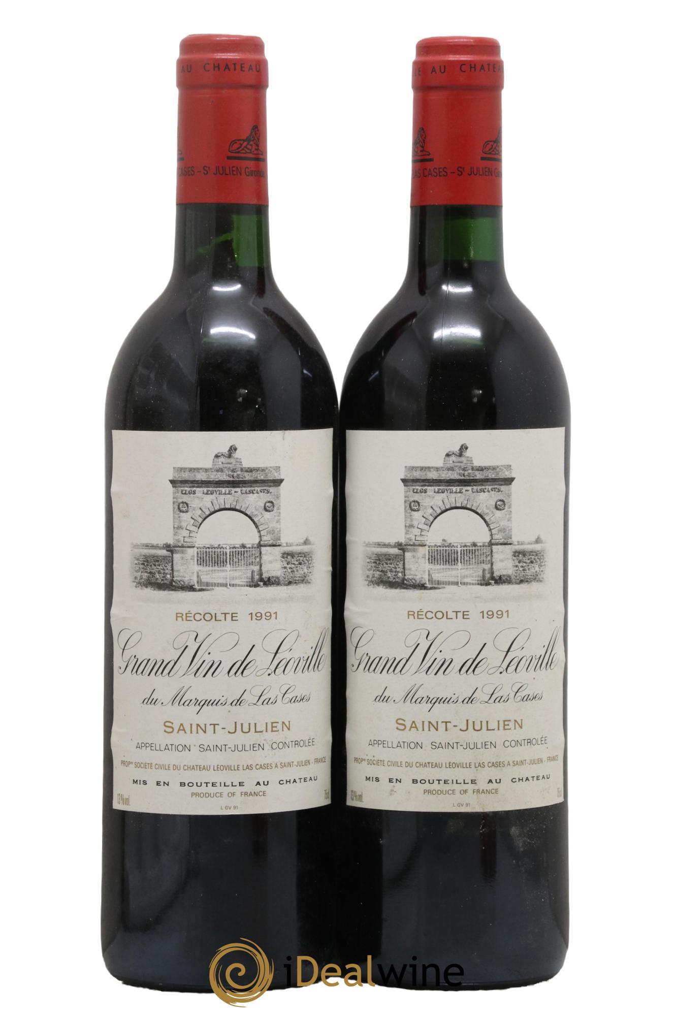 Château Léoville Las Cases 2ème Grand Cru Classé 1991 - Lot of 2 bottles - 0