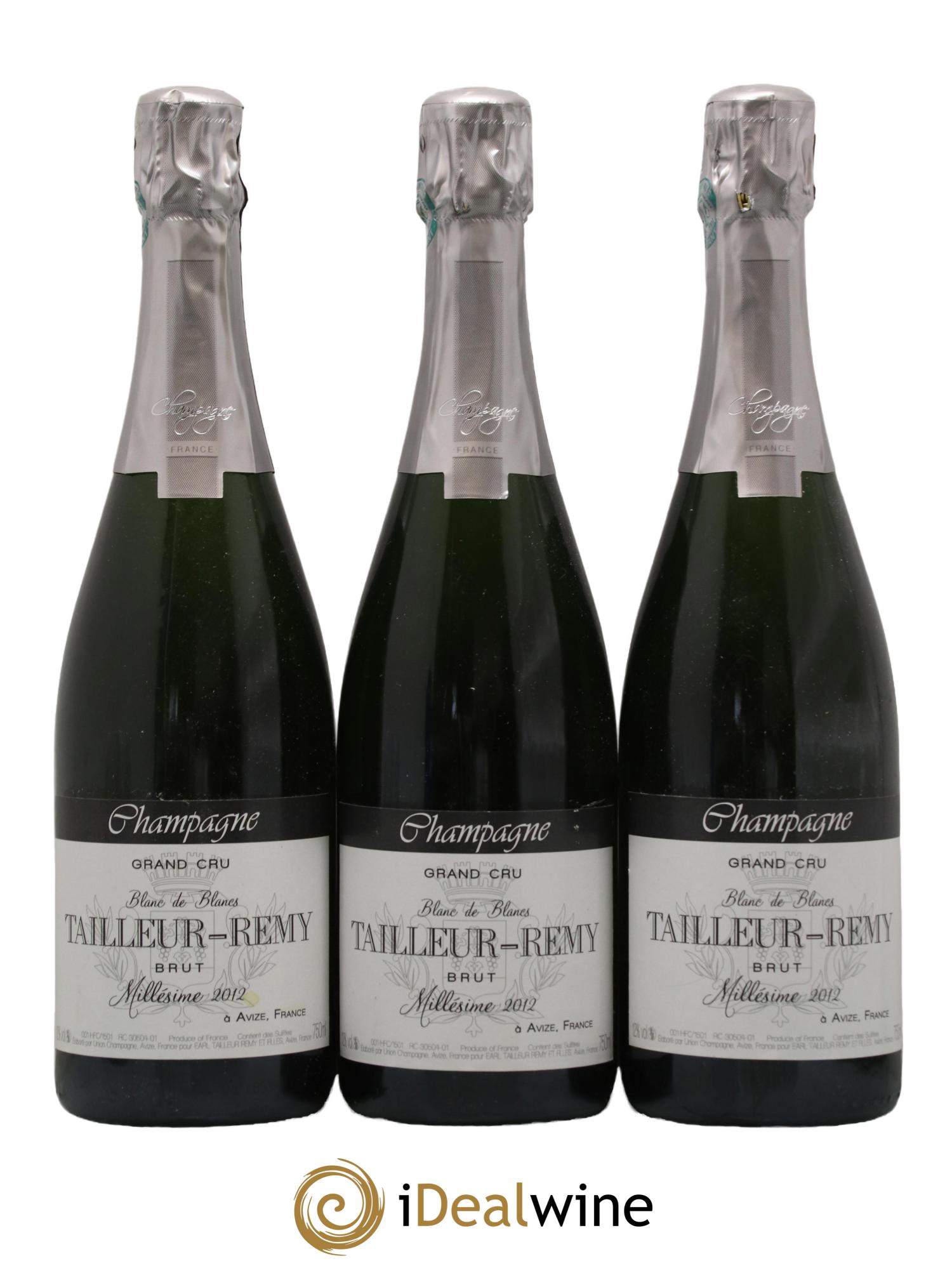 Champagne Grand Cru Millesime Maison Tailleur Remy 2012 - Lot de 3 bouteilles - 0