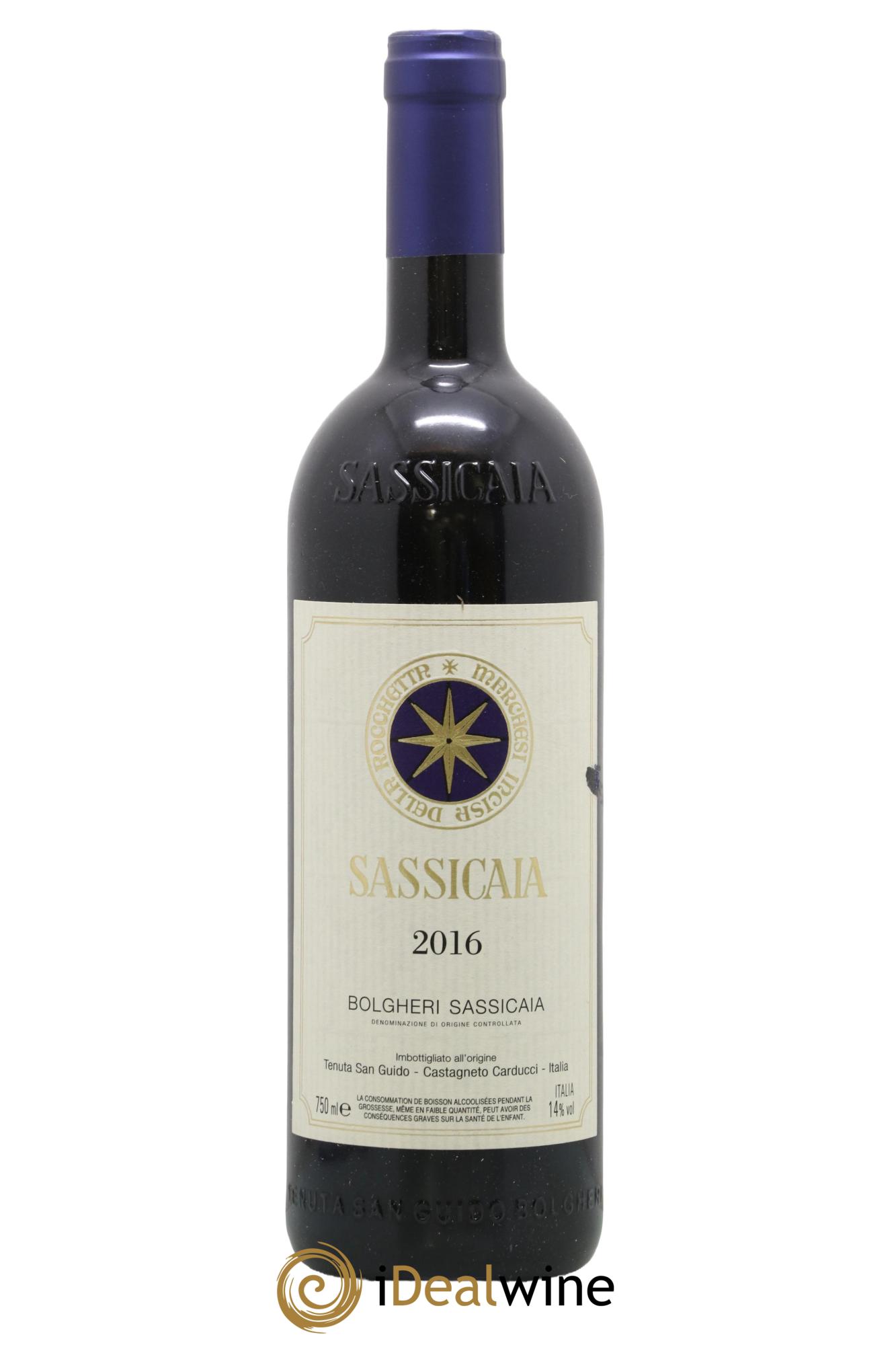 Bolgheri DOC Sassicaia Tenuta San Guido 2016 - Lot de 1 bouteille - 0