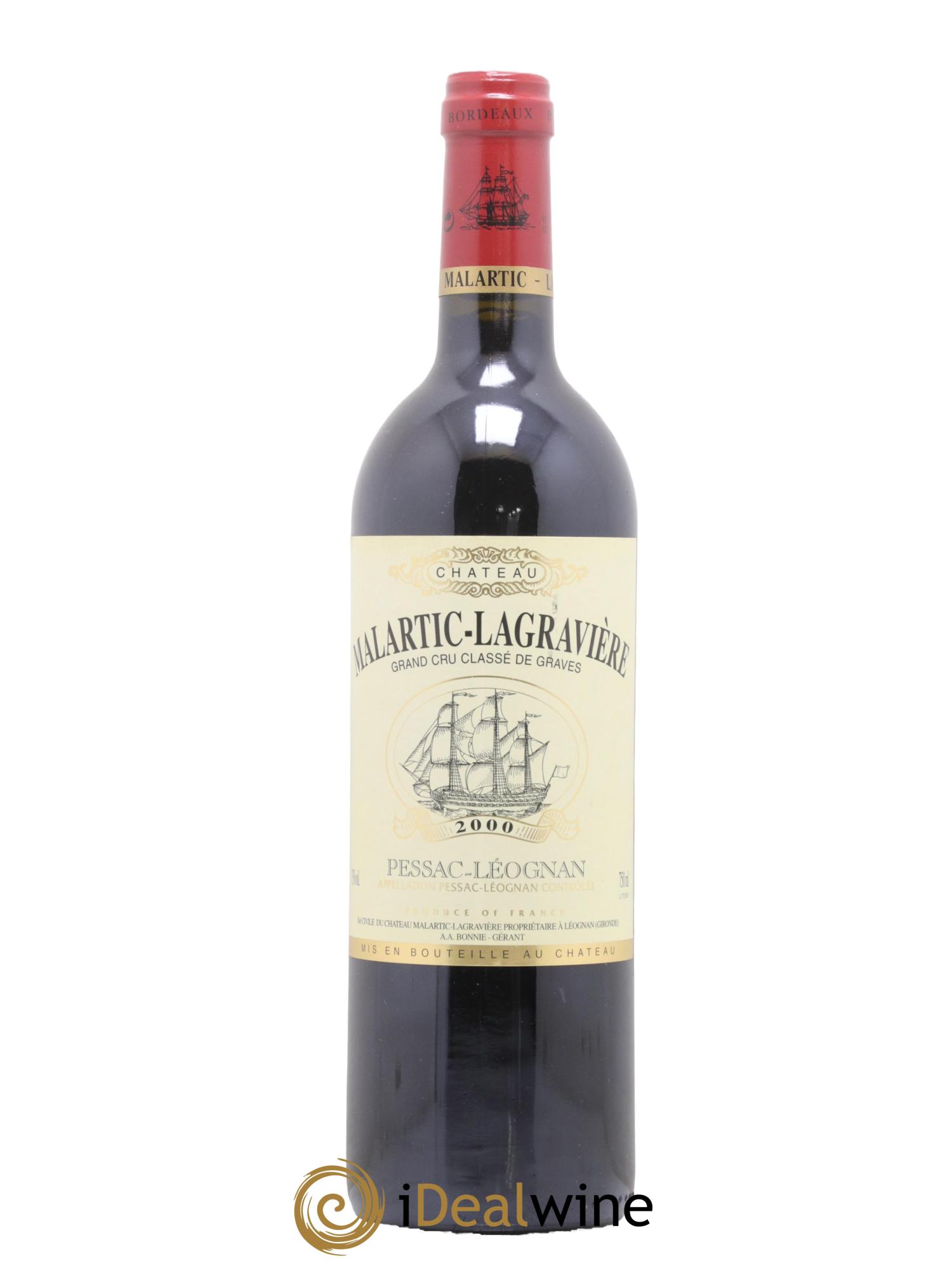 Château Malartic-Lagravière Cru Classé de Graves 2000 - Lot de 1 bouteille - 0
