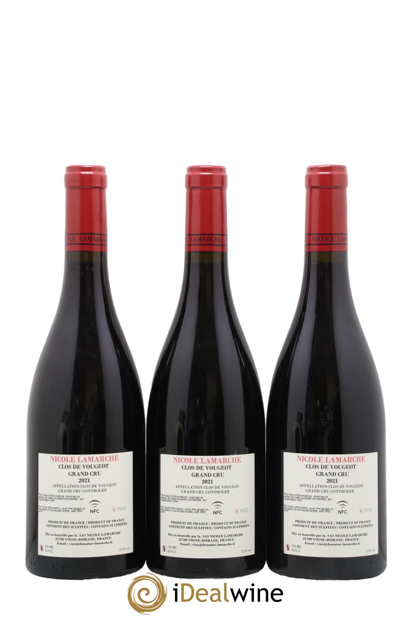 Clos de Vougeot Grand Cru Lamarche (Domaine) 2021 - Lot de 3 bouteilles - 1