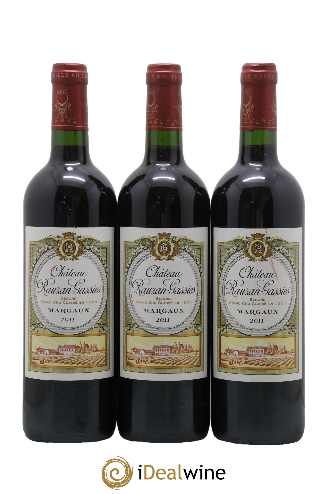 Château Rauzan-Gassies 2ème Grand Cru Classé 2011 - Lot of 3 bottles - 0