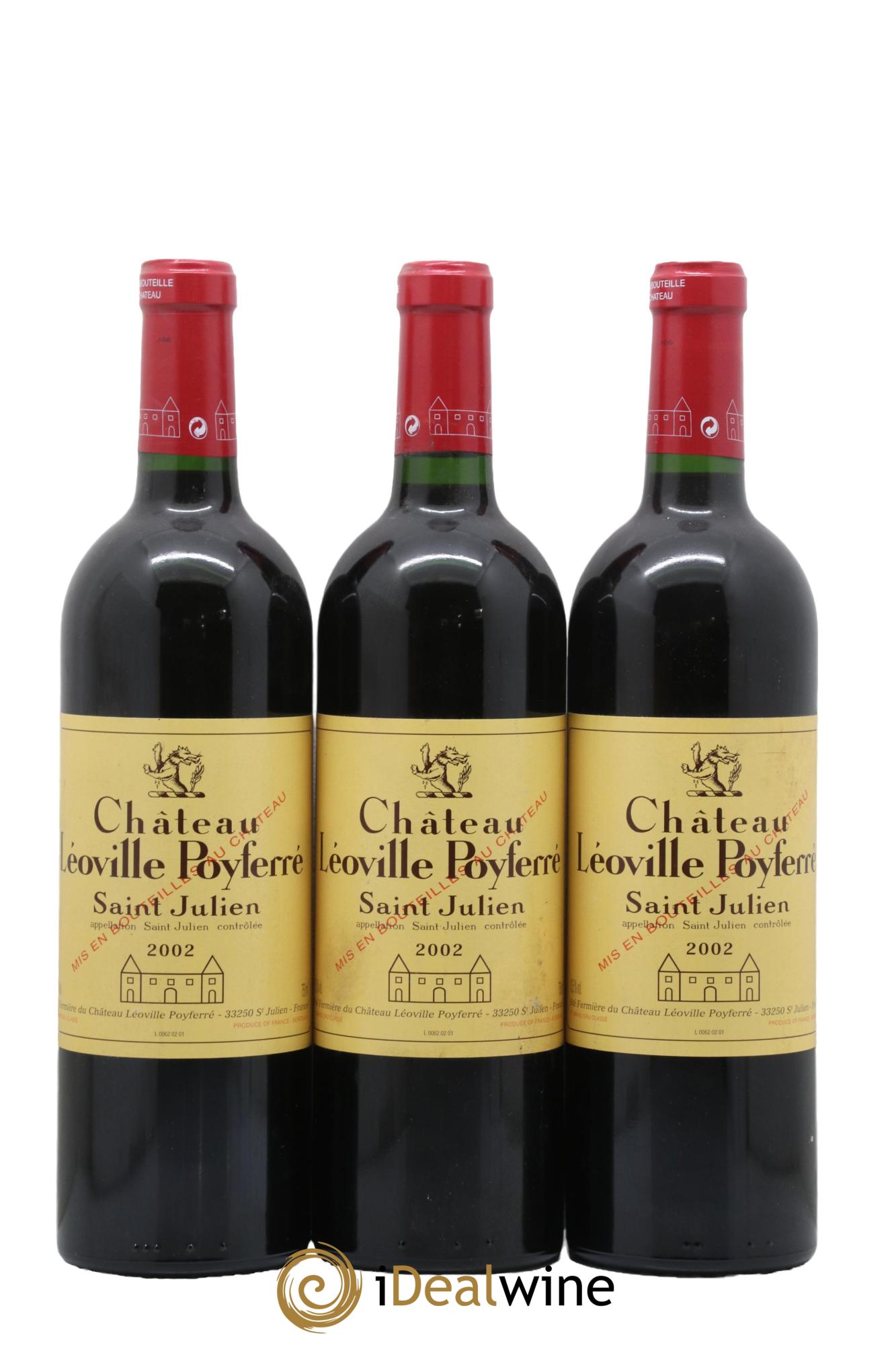 Château Léoville Poyferré 2ème Grand Cru Classé 2002 - Lot de 3 bouteilles - 0