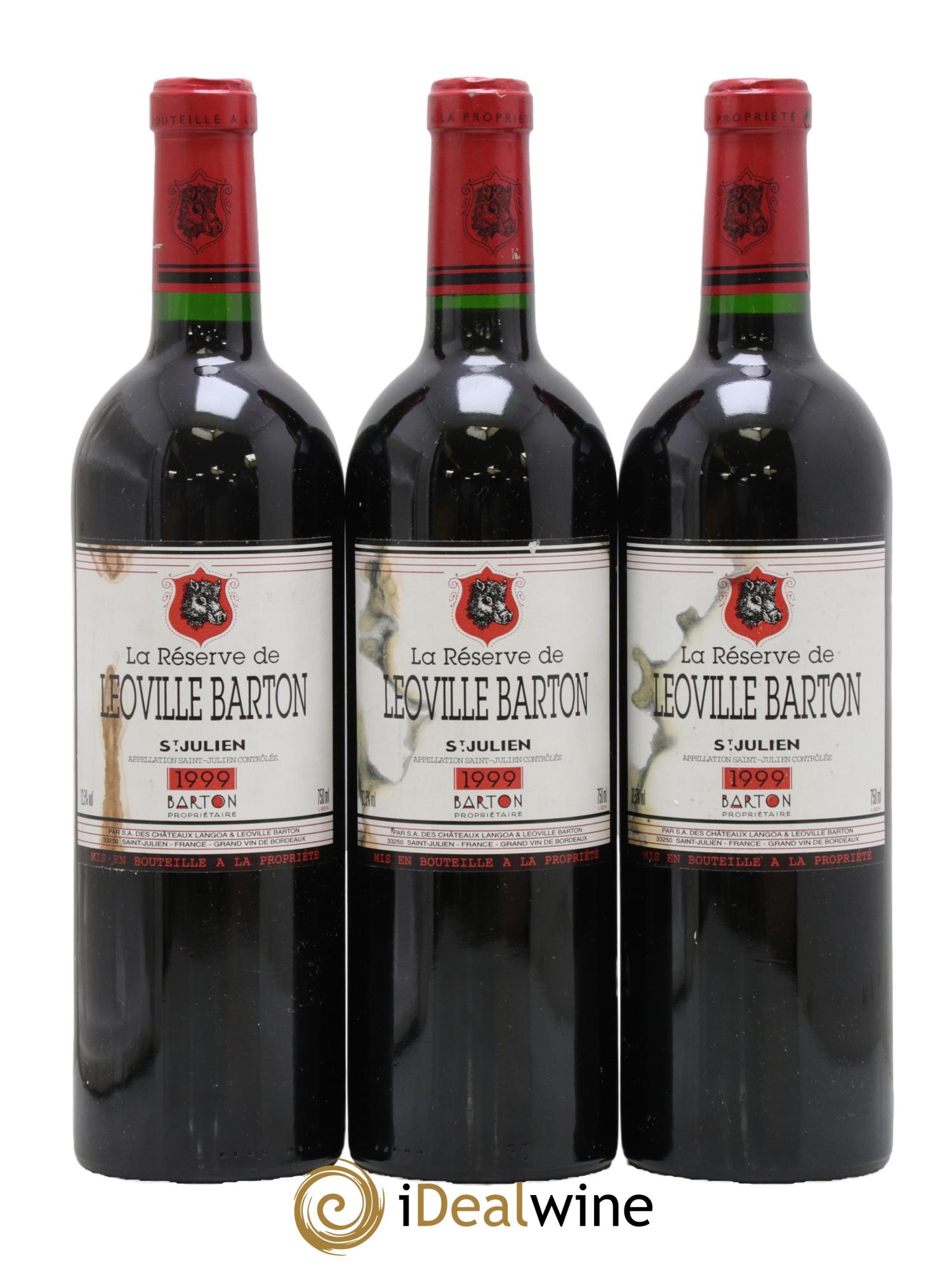 La Réserve de Léoville Barton 1999 - Lot of 3 bottles - 0