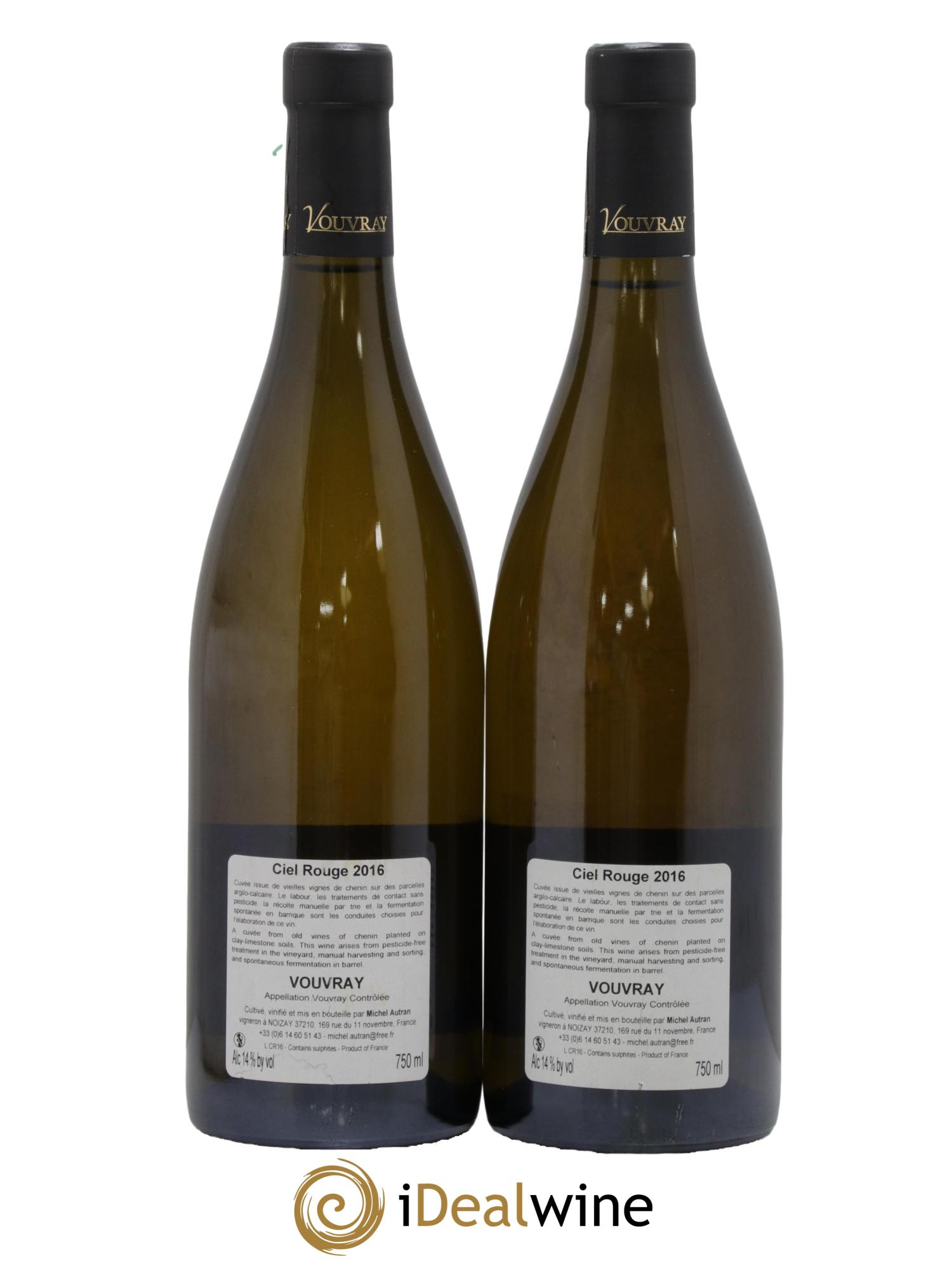 Vin de France Ciel Rouge Michel Autran 2016 - Posten von 2 Flaschen - 1