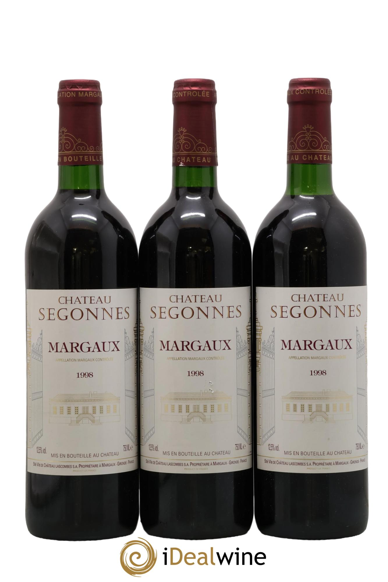 Château Segonnes 1998 - Lot de 3 bouteilles - 0